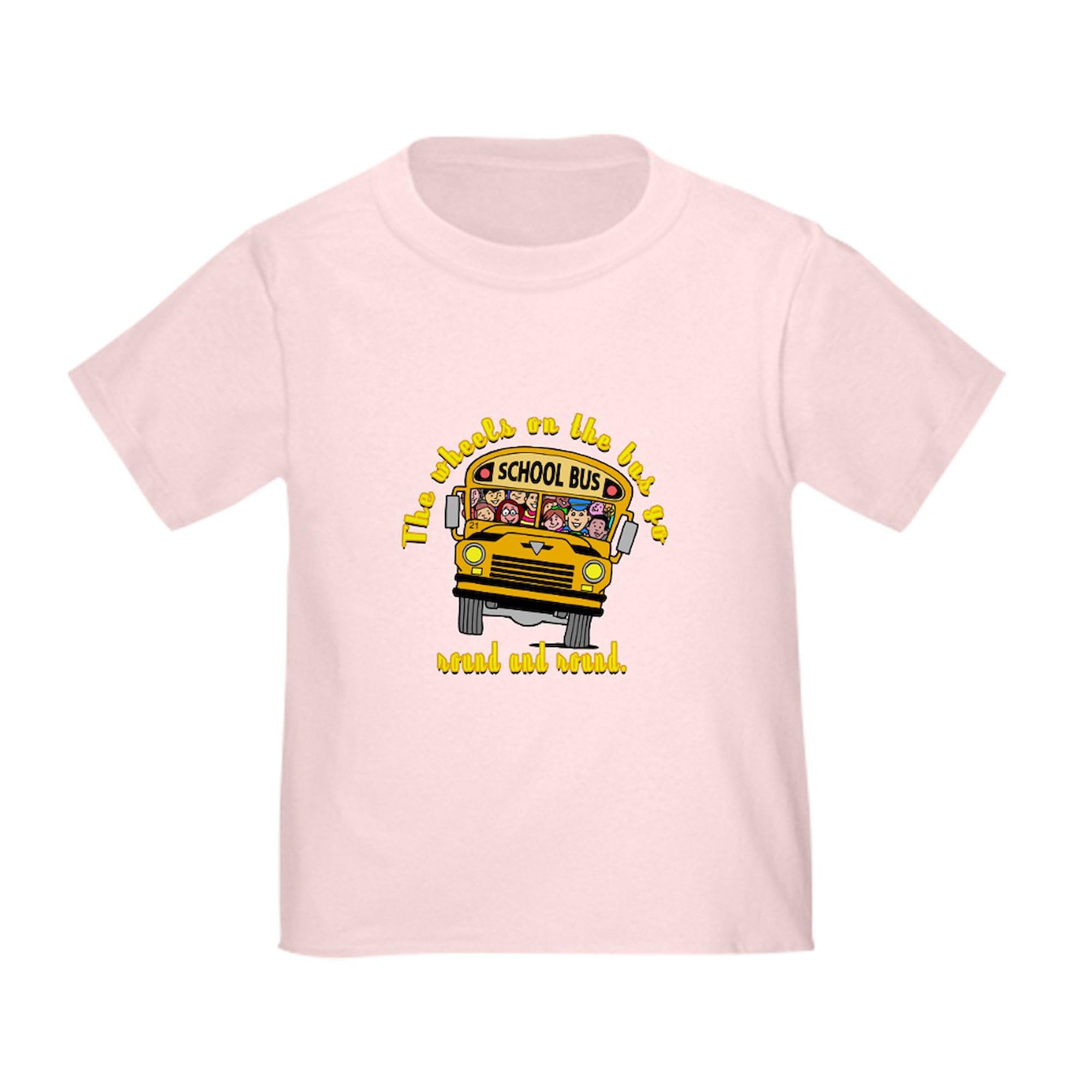 CafePress School Bus Kids Toddler T Shirt Toddler Graphic Tee, 100% Cotton Pink