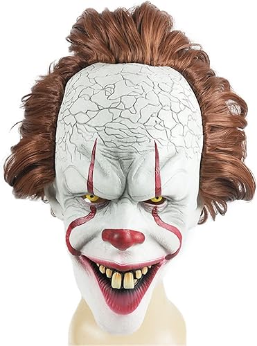 Miniatura 2 de Máscara de payaso de Halloween con LED, máscara de payaso de terror de terror para Halloween, payaso informático, disfraz de cosplay