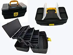 Caixa de Pesca HI 3 Bandejas Articuladas Tampa Transparente