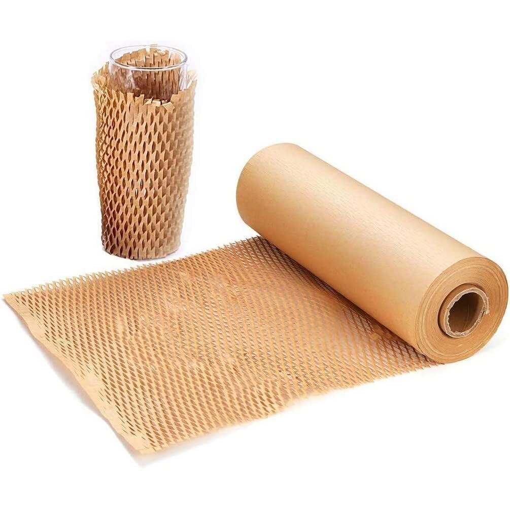 Rollos de papel de embalaje de nido de abeja 30 cm x 10 m - Alternativa ecológica al plástico de burbujas para mudanzas y envíos(Brown,50CM*100m)