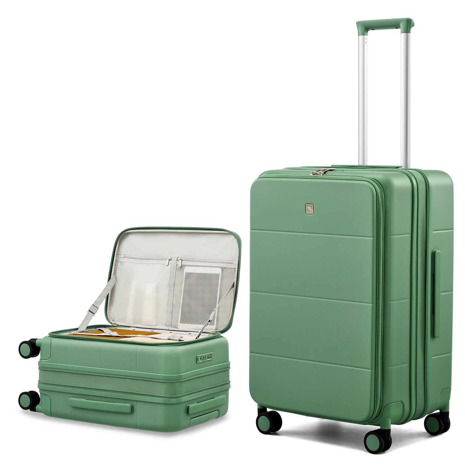 Hanke Expandable Medium Checked Luggage, 24 Inch Top Opening Suitcase