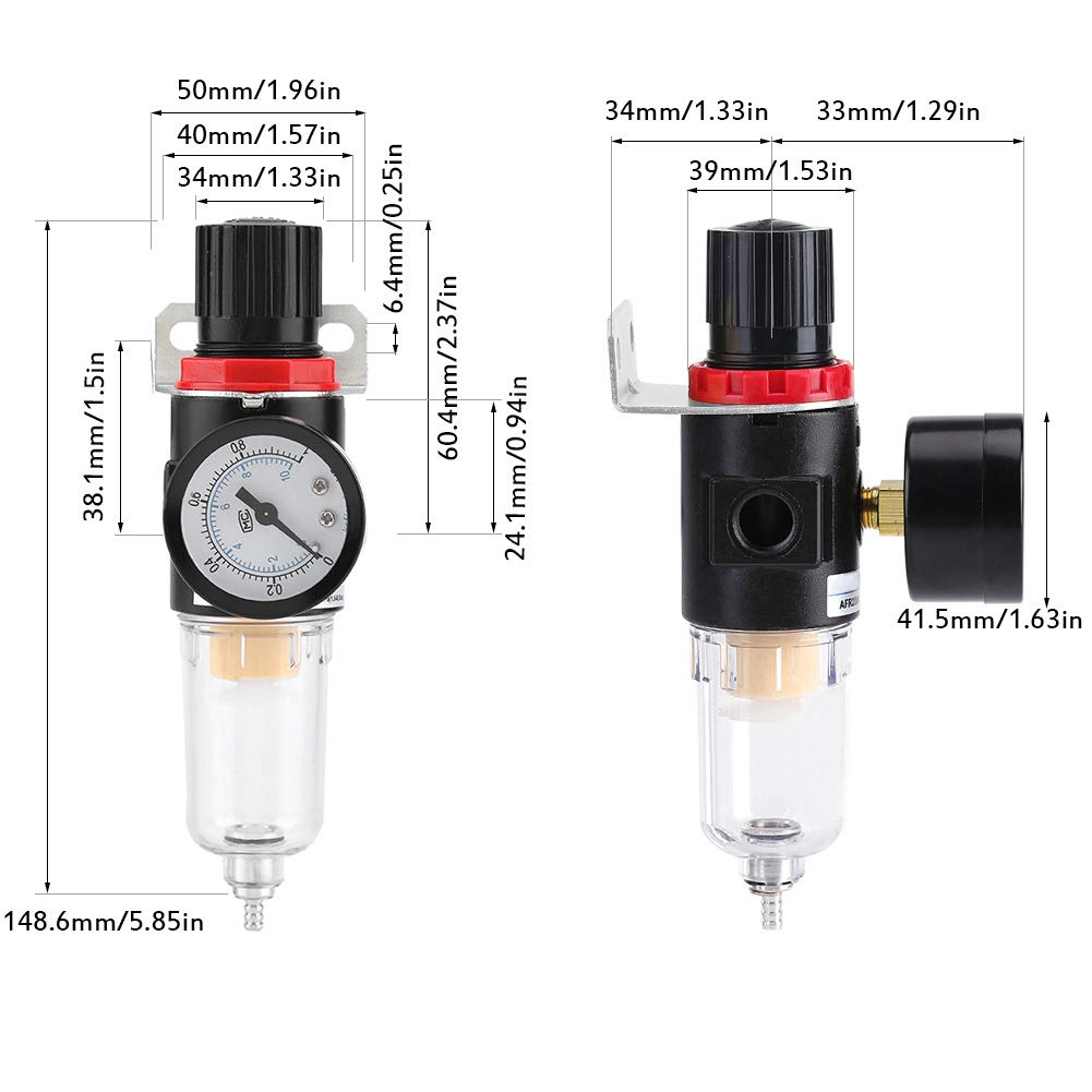 Regulator Ciśnienia Sprężonego Powietrza 1/4 "Regulator Filtra Sprężarki Powietrza Narzędzie Do Czyszczenia Separatora Pułapki Wilgoci Pod Ciśnieniem Wody