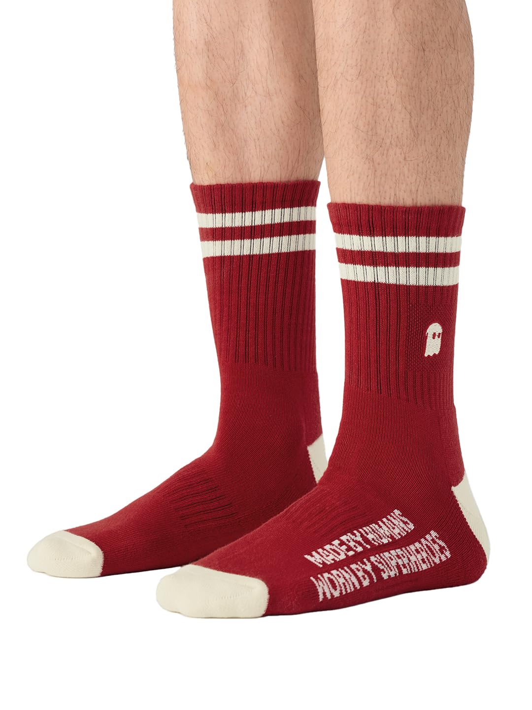 Souled Socks: Varsity Men and Boys Red Printed Cotton Blend Ankle Length Socks-image-22