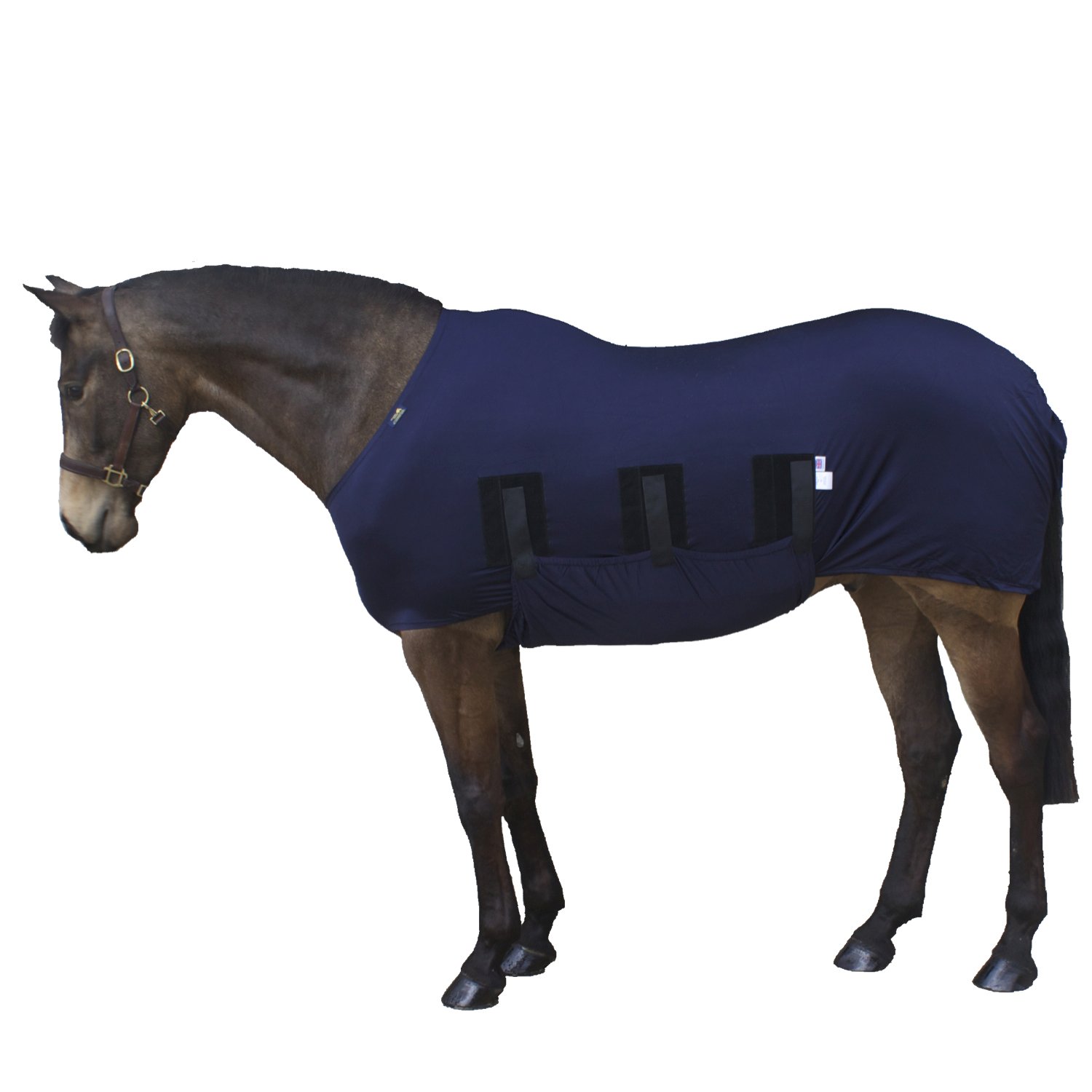 Snuggy Hoods Shiny Show Lycra Rug/Lycra Body with Belly - 7 Sizes (XL 7'0"-7'3", Navy) — image 1