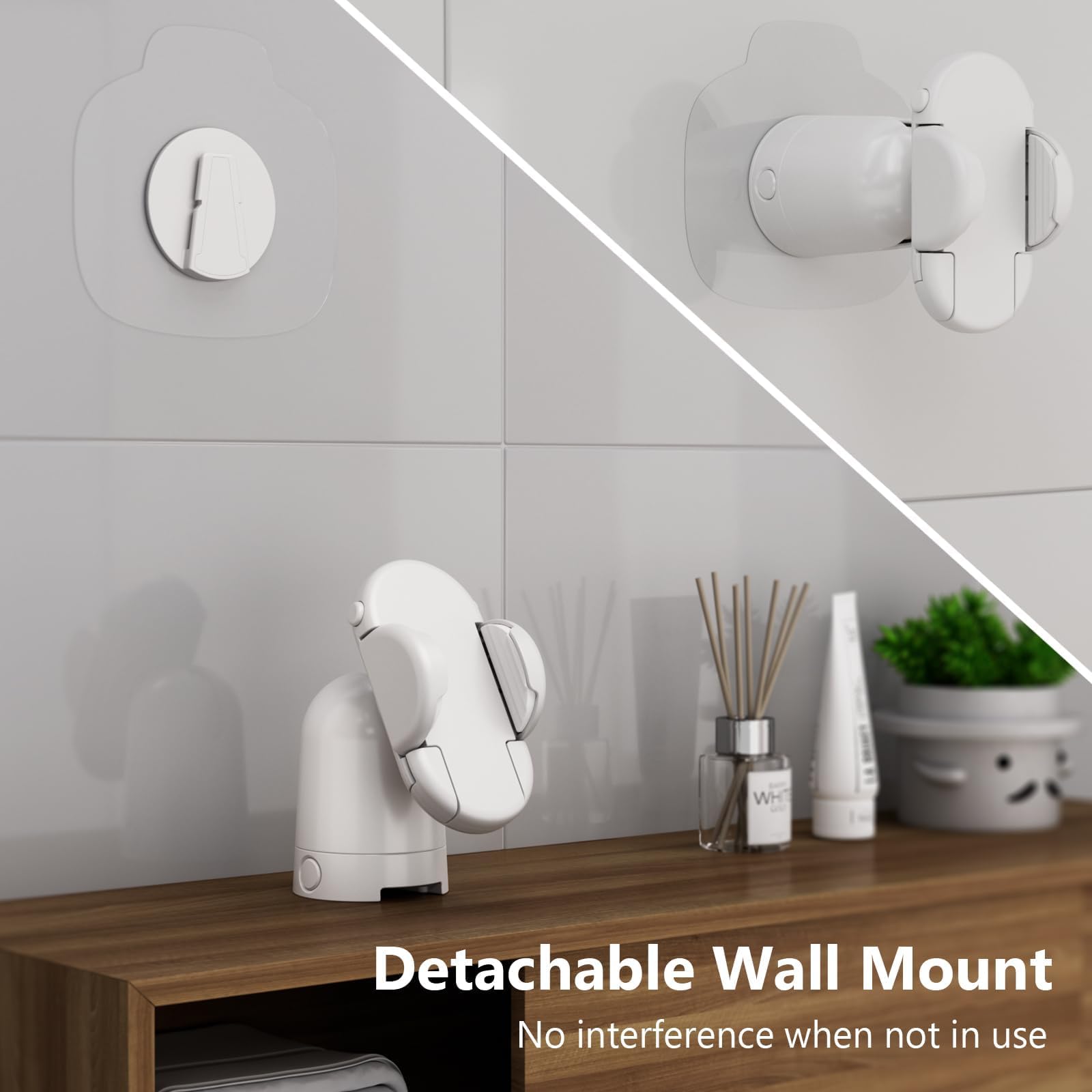 Support Téléphone Ventouse Miroir 360° – Pour Douche, Salle De Bain, Cuisine – Compatible Tous Smartphones – Idéal Pour Vidéos TikTok, YouTube