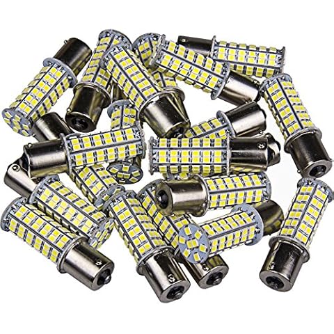 BA15S 1156 80 SMD Latest 2835 LED 1141 1003 Interior Light Bulbs Turn Signal Backup Reverse (20-packs, Super White) Cover