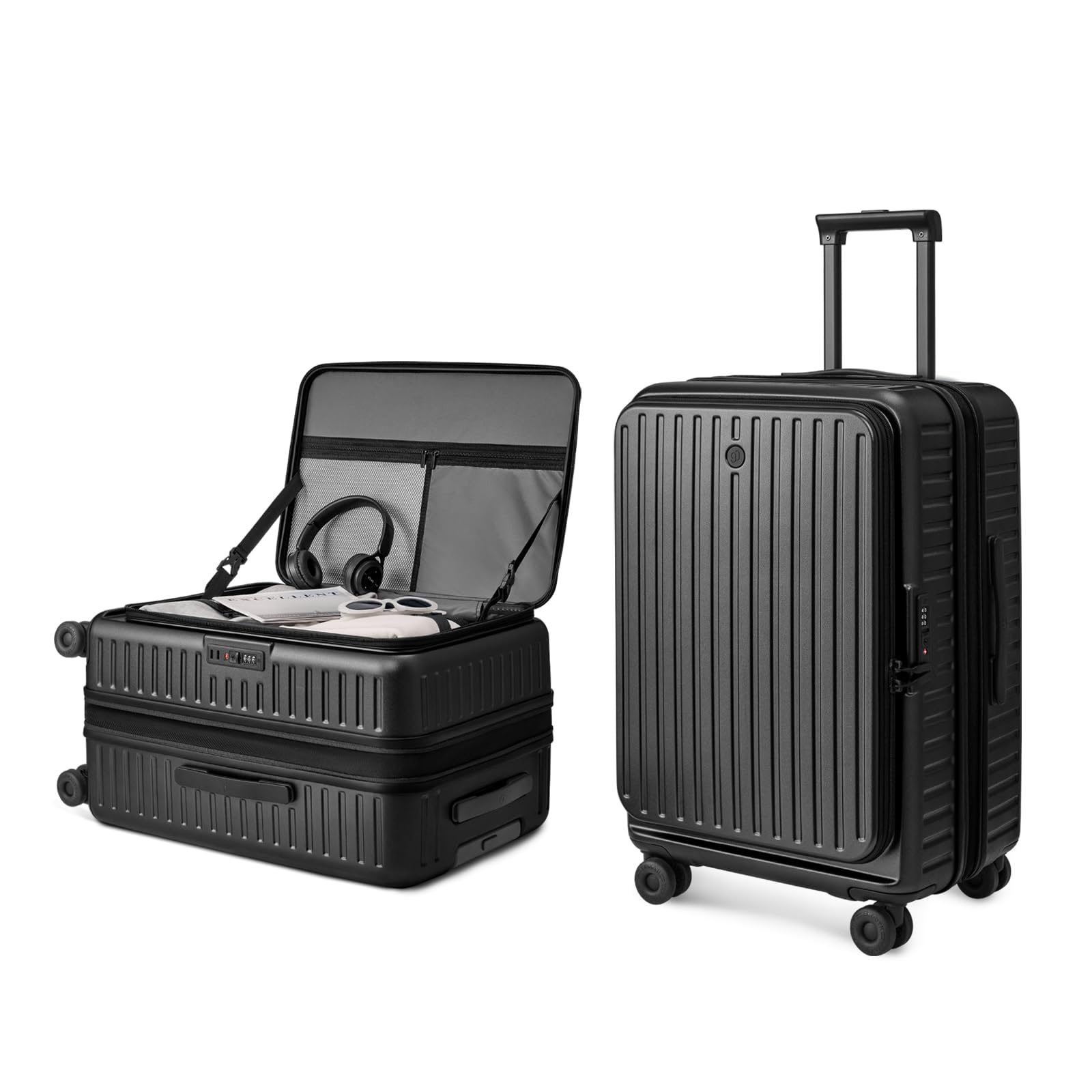 NINETYGO Top Opening Carry On Luggage 22x14x9 Airline Approved Expandable Lightweight Scratch Resistant PC Hardside with Deep Cabin