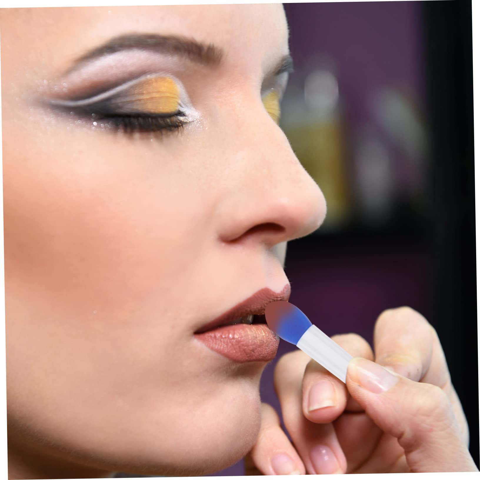 Didiseaon Silicone Lipstick Applicators 20pcs Double-headed Lip Brush for Makeup Supplies