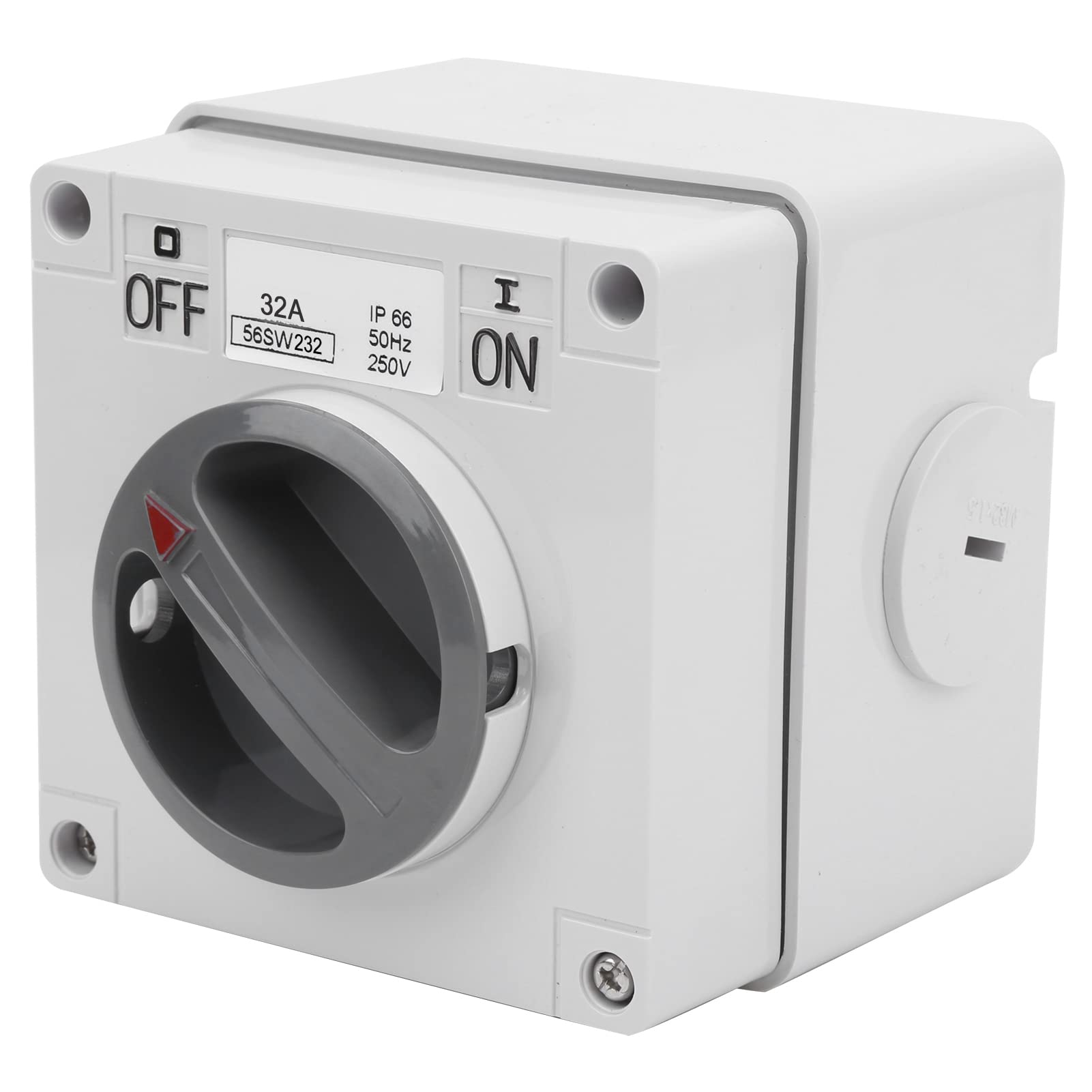 Rotary Changeover Switch, 250V 2P Waterproof Switch Outdoor Power Isolator ON/OFF Switch Rotary Control Switch Socket(2P32A)