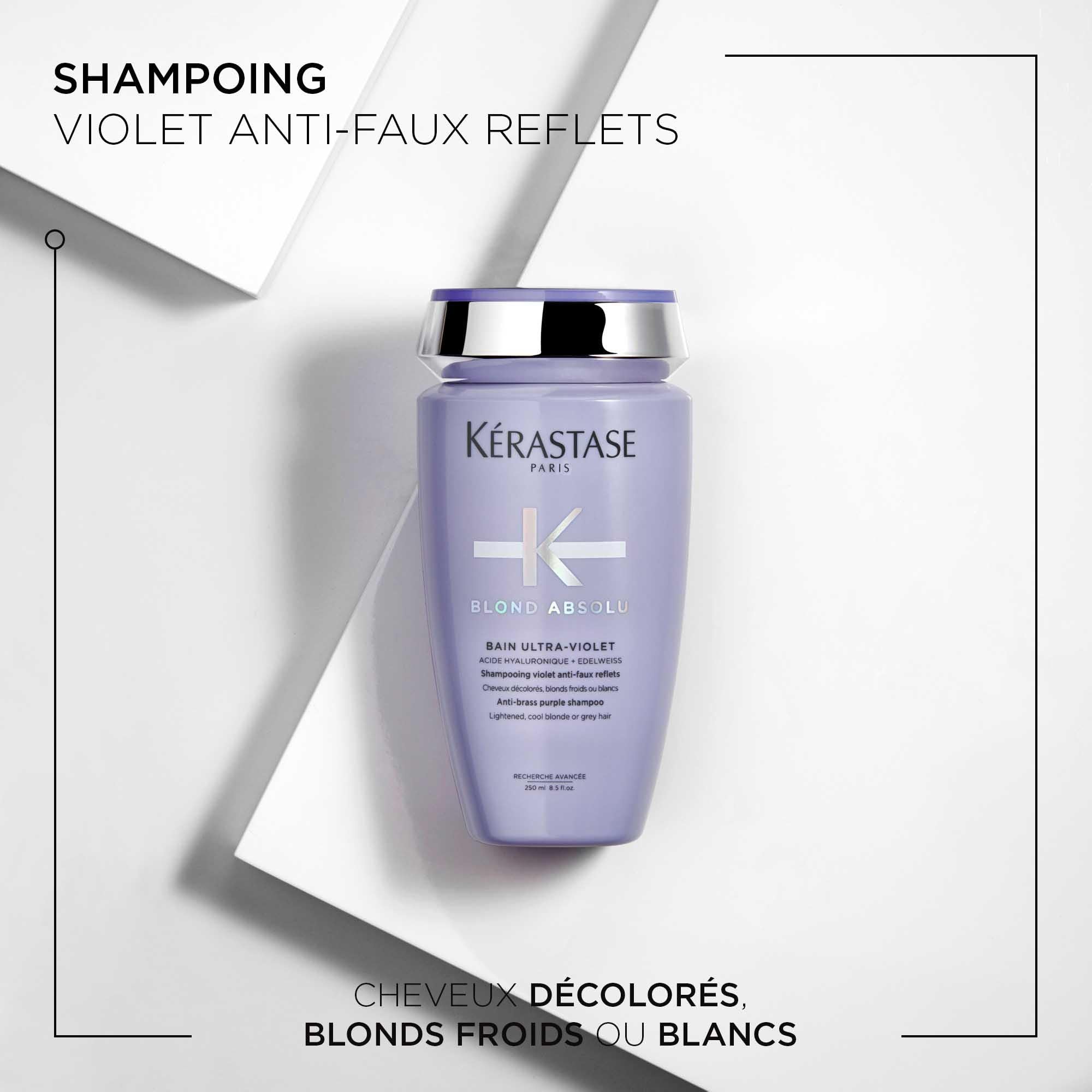 KÉRASTASE Blond Absolu - Routine Anti UV Pour Cheveux Méchés & Décolorés - Illumine & Neutralise Les Faux Reflets - Acide Hyaluronique & Edelweiss - Shampoing + Masque
