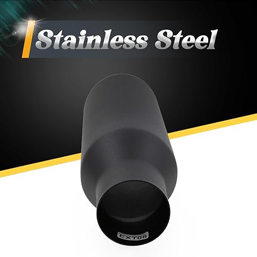 Miniatura 2 de Punta de escape plateada de entrada de 2.5 pulgadas, entrada de 2.5 pulgadas, salida de 4 pulgadas, longitud total de 12 pulgadas, puntas de escape