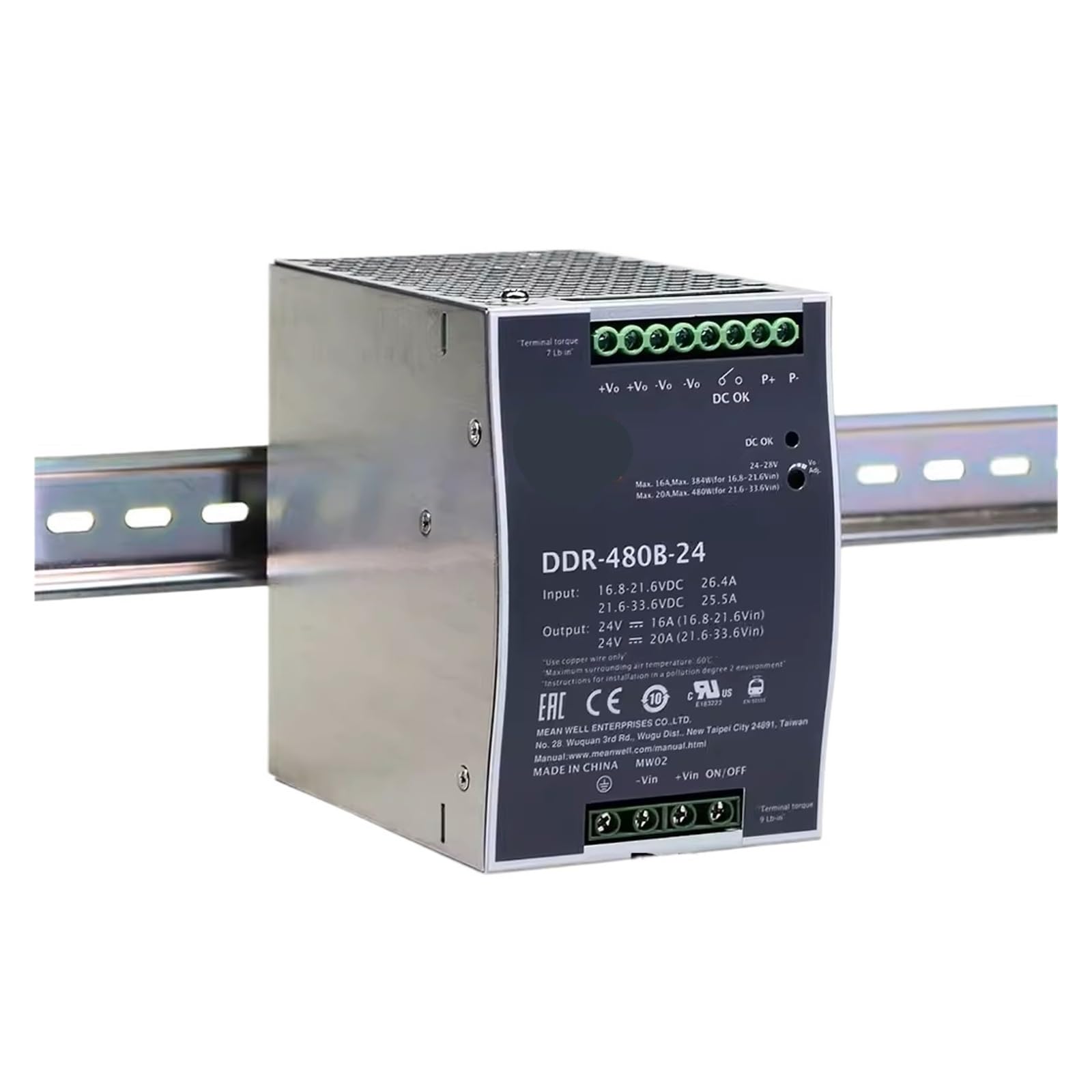 Alimentation à découpage DDR-480B-48 convertisseur CC-CC 480W pour rail DIN