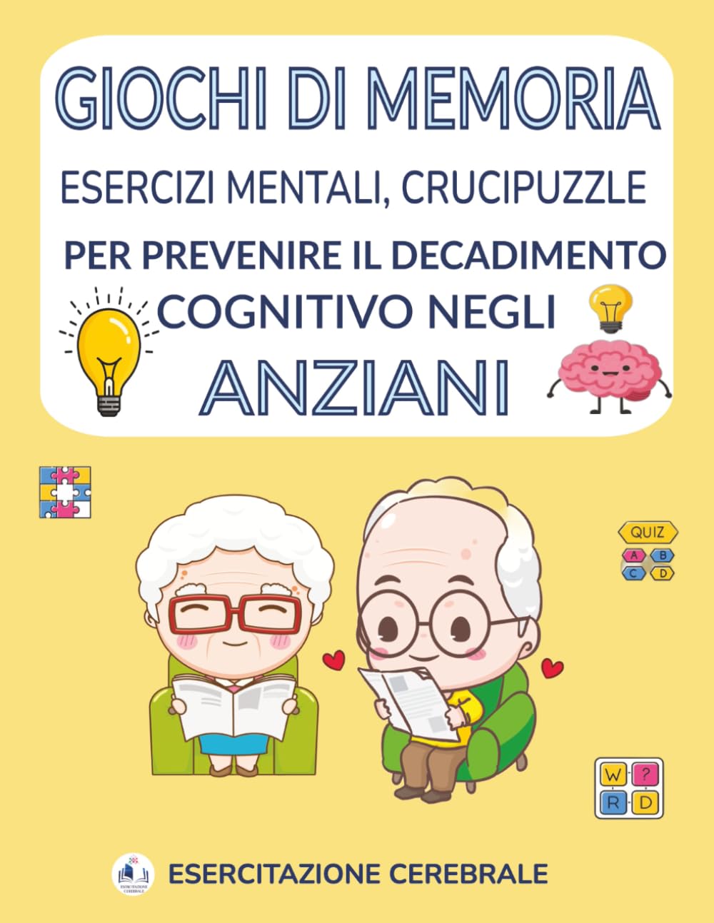 giochi di memoria, esercizi mentali, crucipuzzle per prevenire il decadimento cognitivo negli anziani