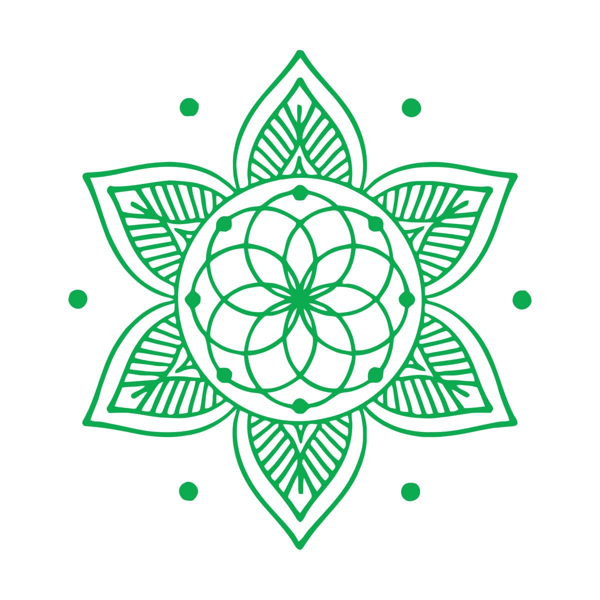 Engraving Stickers Lotus Mandala Yoga Meditation Buddhism 36x40.3cm Do not Damage the wall Surface Small Green