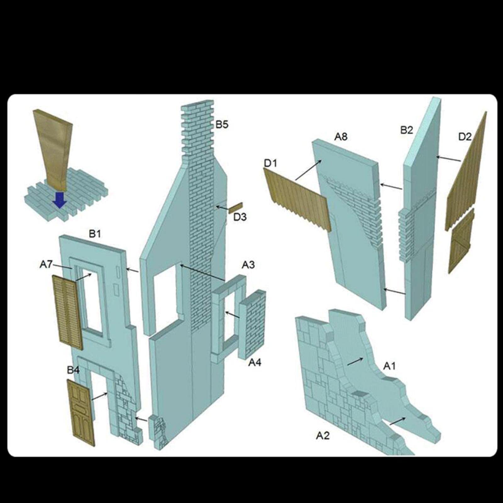 1/35 Building Model Kits Ruïnes Huis Diy Ambachten 3D Puzzels Voor