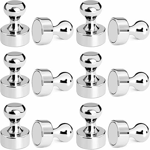 12 imanes de alfiler para pizarra blanca, imanes fuertes para nevera, imanes de oficina, imanes de refrigerador para adultos, juego de imanes de