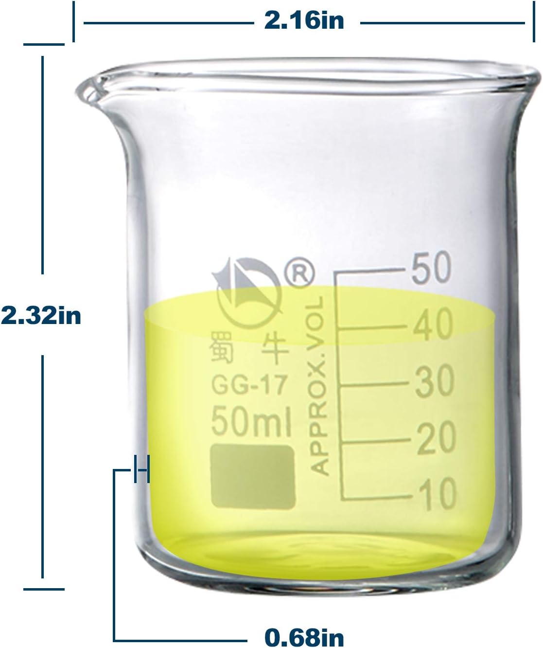 Glass Beakers, Pack of 6 Low Form Measuring & Droppers Set, 3 Graduated Griffin Beakers in 3 Sizes with Scales, 250ml, 100ml, 50ml, 3 Glass Droppers Without Scales (3ml per Drop)
