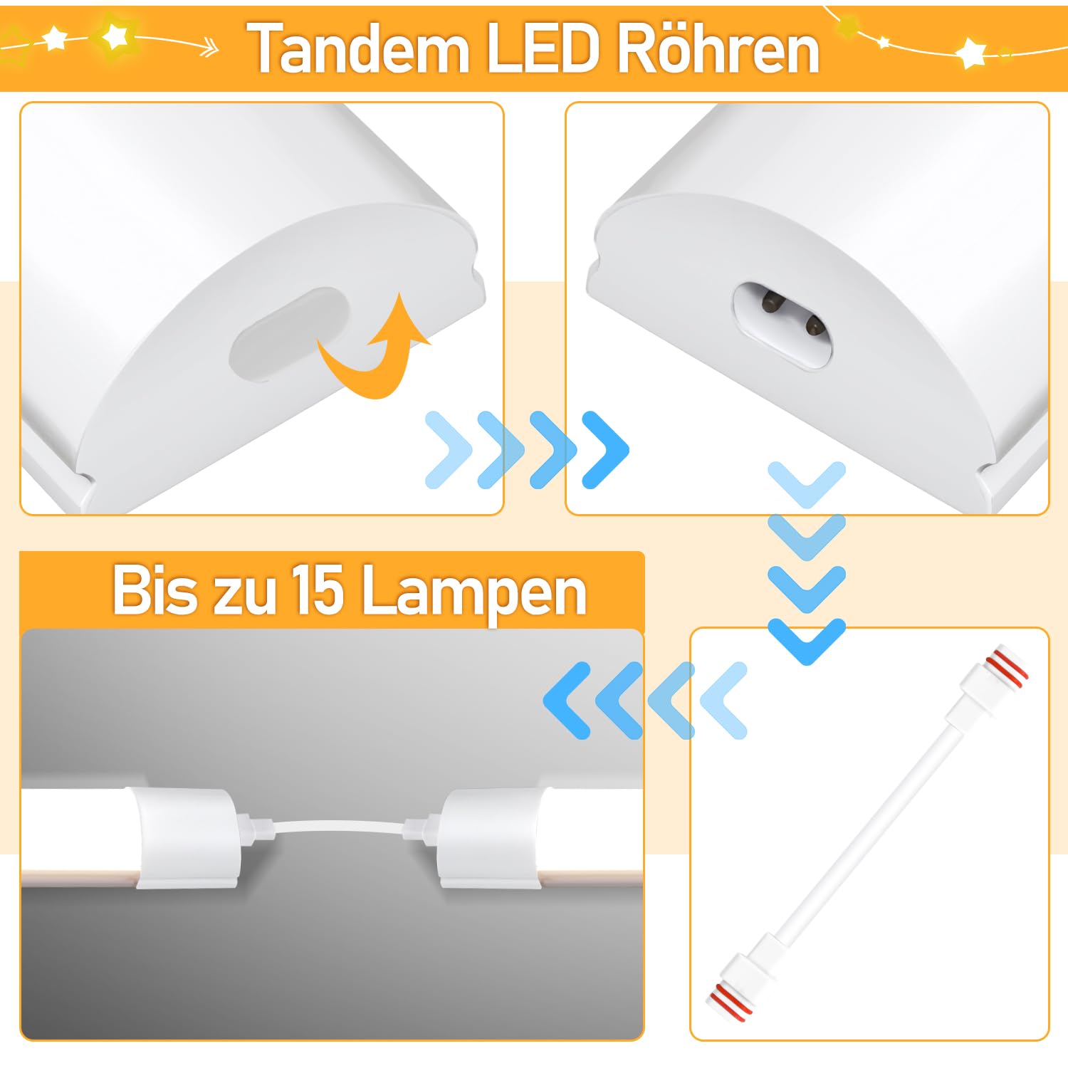 10 unidades LED (60 cm, 18 W, 1530 lm, tubo LED, 4000 K, IP65, luminaria de techo, neón, LED, ángulo de haz de 120 °, luz de techo led para taller, oficina, dormitorio, salón, cocina