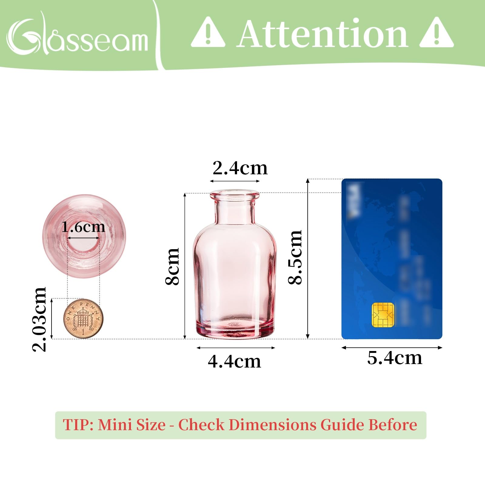 Glasseam Mini wazony na pąki do dekoracji stołu, 10 szt., kolorowy szklany mały wazon na kwiaty, przyjęcie, ślub, urodziny, kolację, centralne elementy