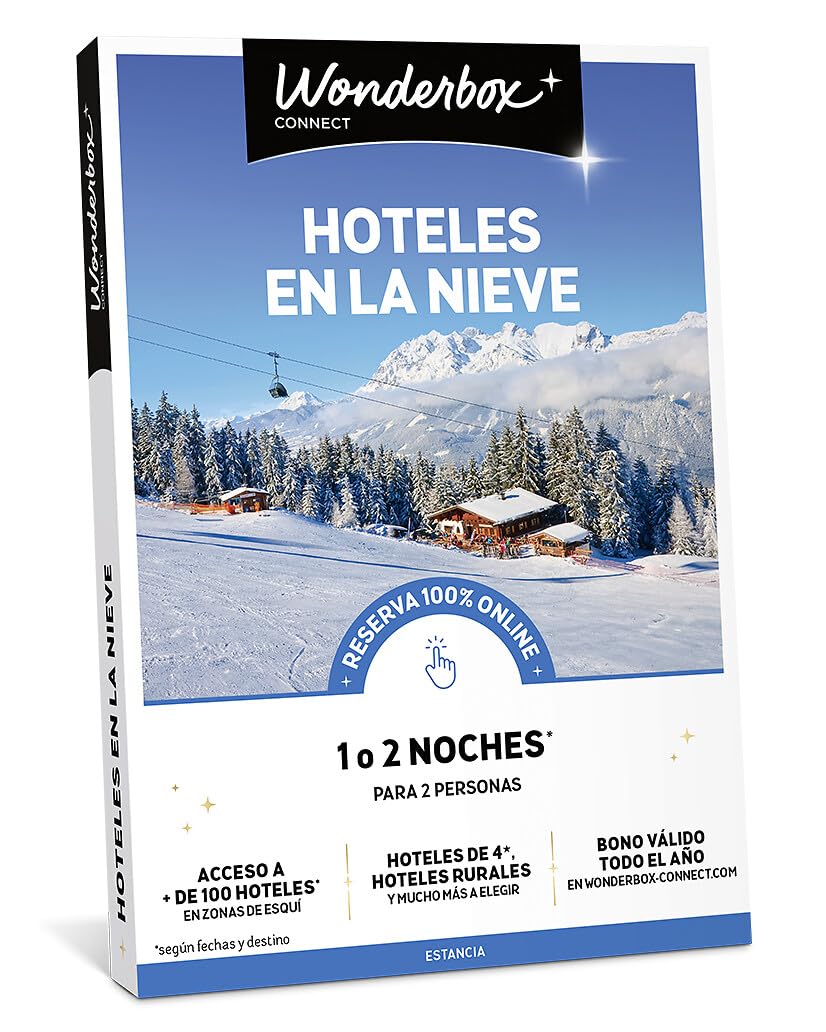 WONDERBOX – Cofre Regalo Hoteles en la Nieve - De 1 a 2 Noches para 2 Personas - Escapada para Parejas - Regalar experiencias - Escapadas en el Monte para Disfrutar del Invierno