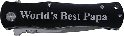 Miniatura 2 de World's Best Papa - Cuchillo de bolsillo plegable, gran regalo para el día del padre, cumpleaños o regalo de Navidad para papá, abuelo, abuelo, papá