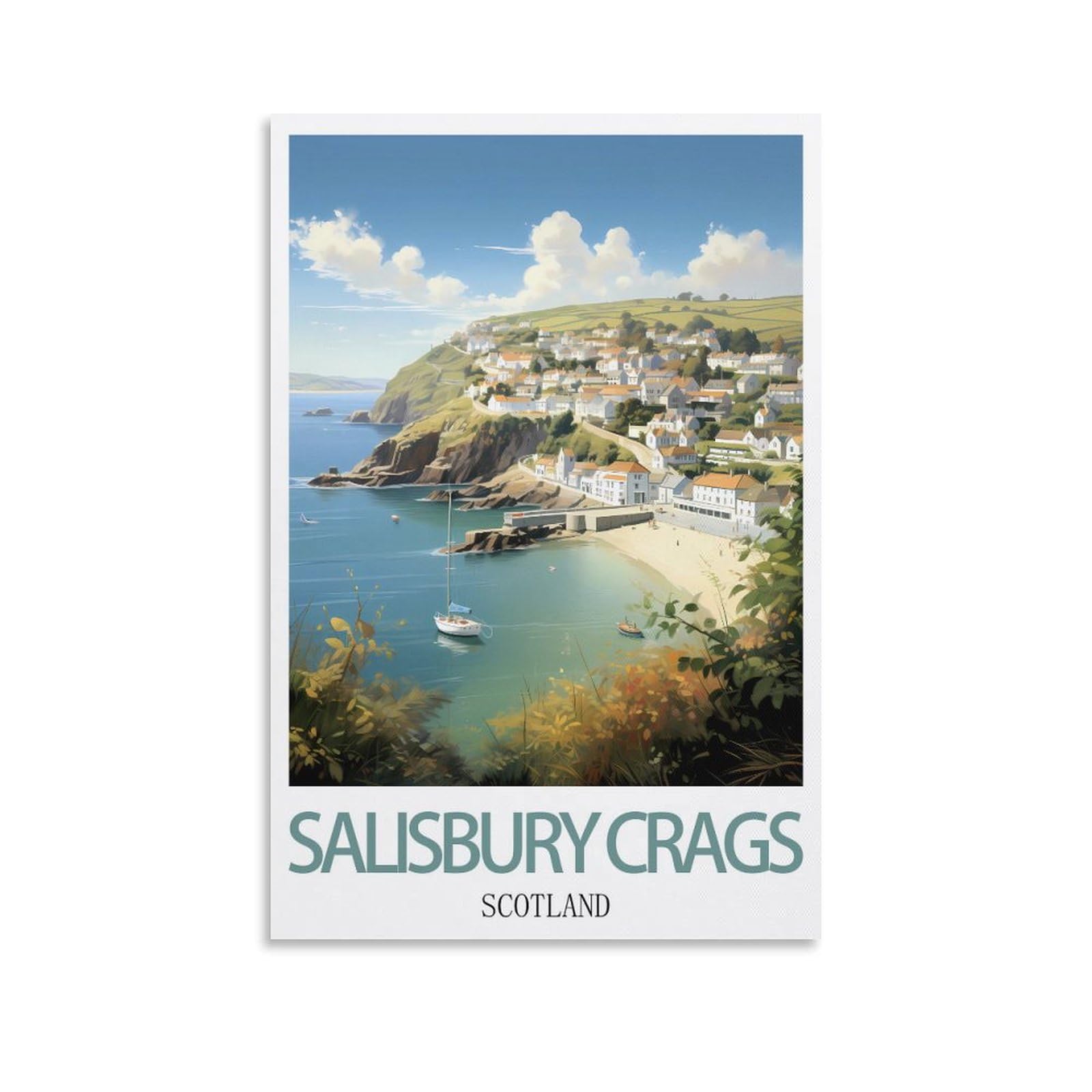 Vintage Metal Tin Signs,Salisbury Crags Scotland,Garden & Kitchen Poster, Inspirational Sign Home Wall Art Decor for Home Kitchen Bar Club Decoration 30x40cm