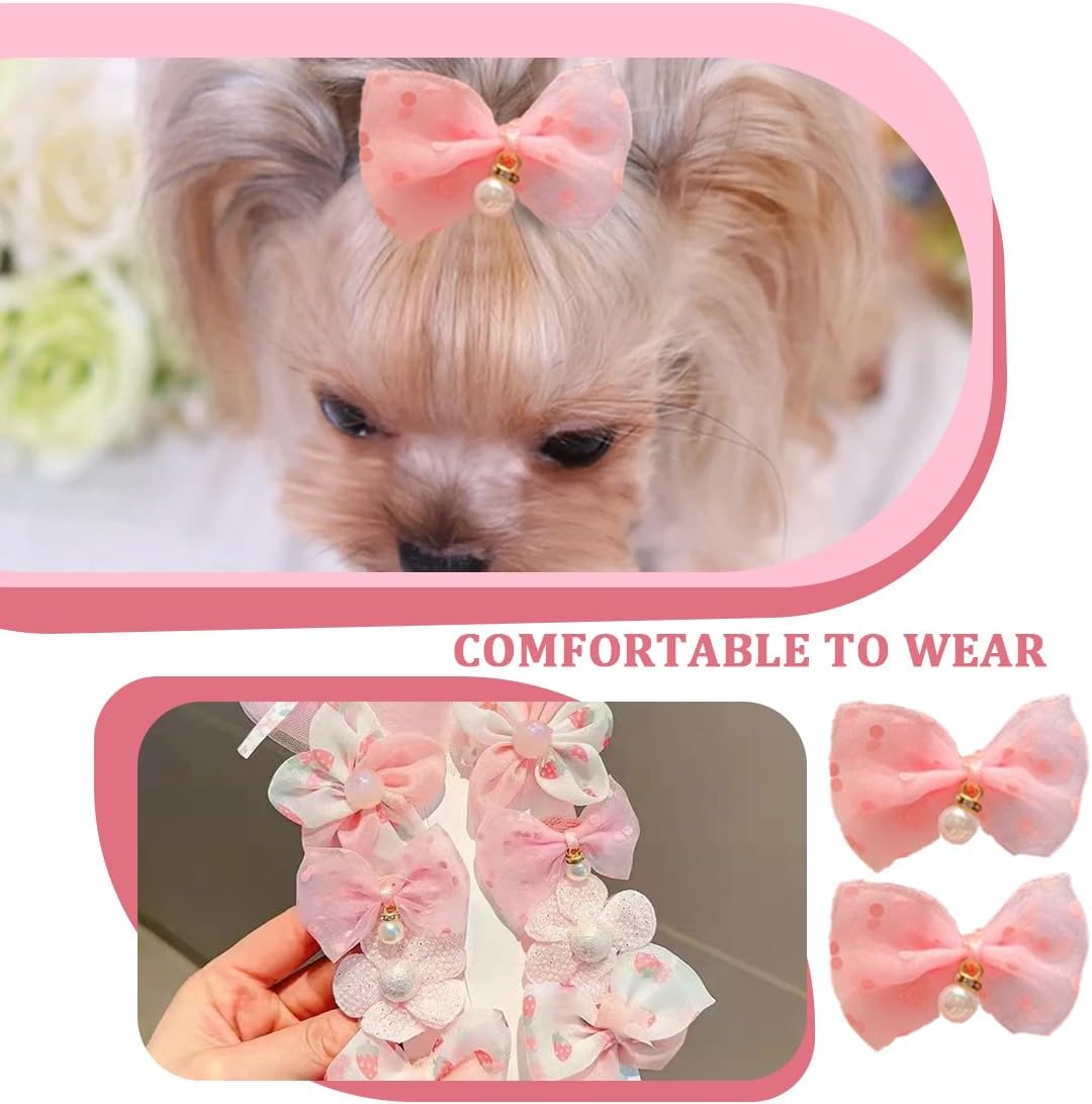 Dog Hair Accessories 10 Pieces Mixed Styles Roses Bows for Small Dogs Hair Grooming for Dog Hair Beauty for Hair 5