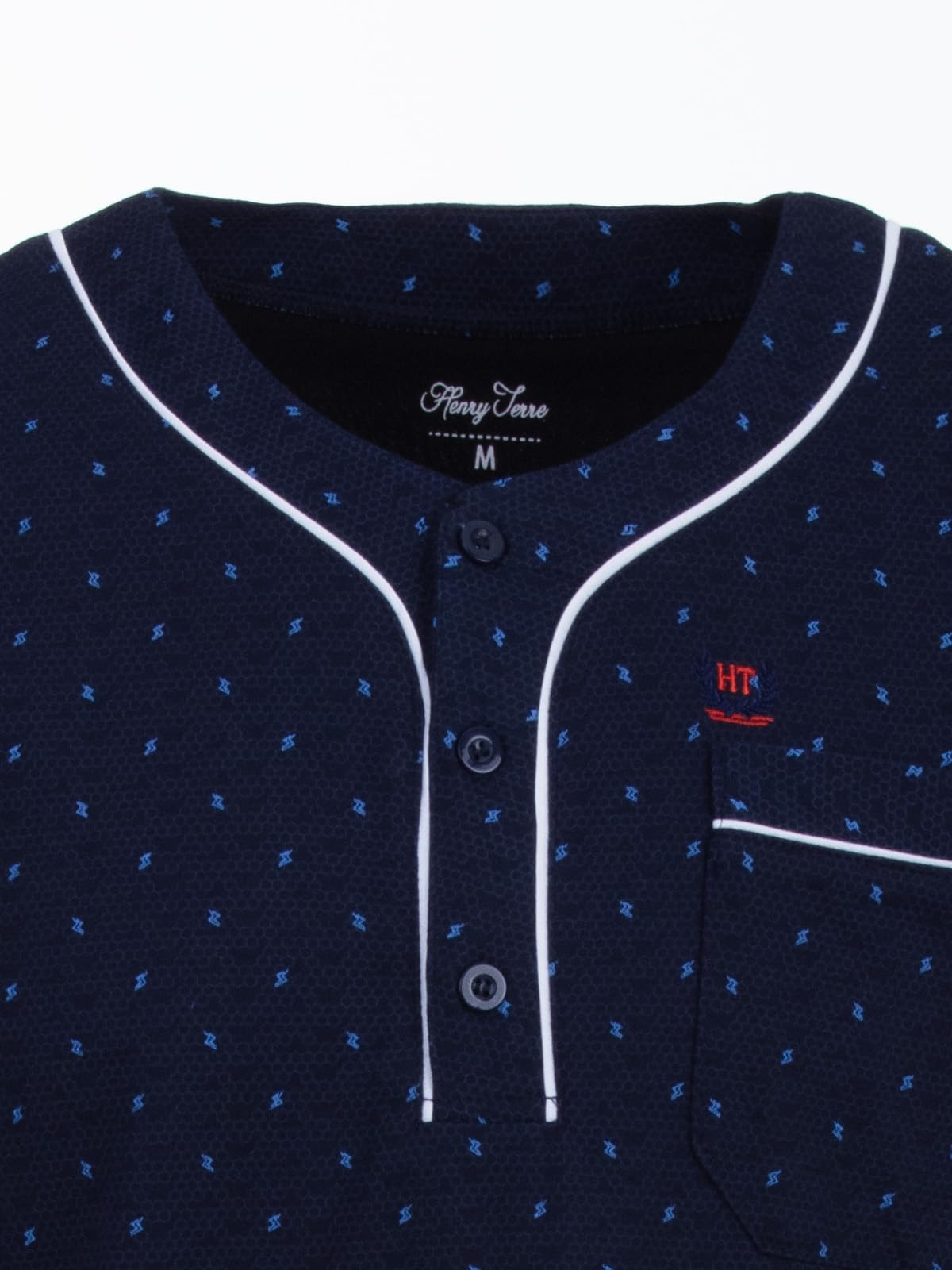 Chemise de nuit à manches courtes pour homme - Avec poche de poitrine - Motif losange - Boutonnière - Taille M à 3XL - Couleur : bordeaux - Taille : XL