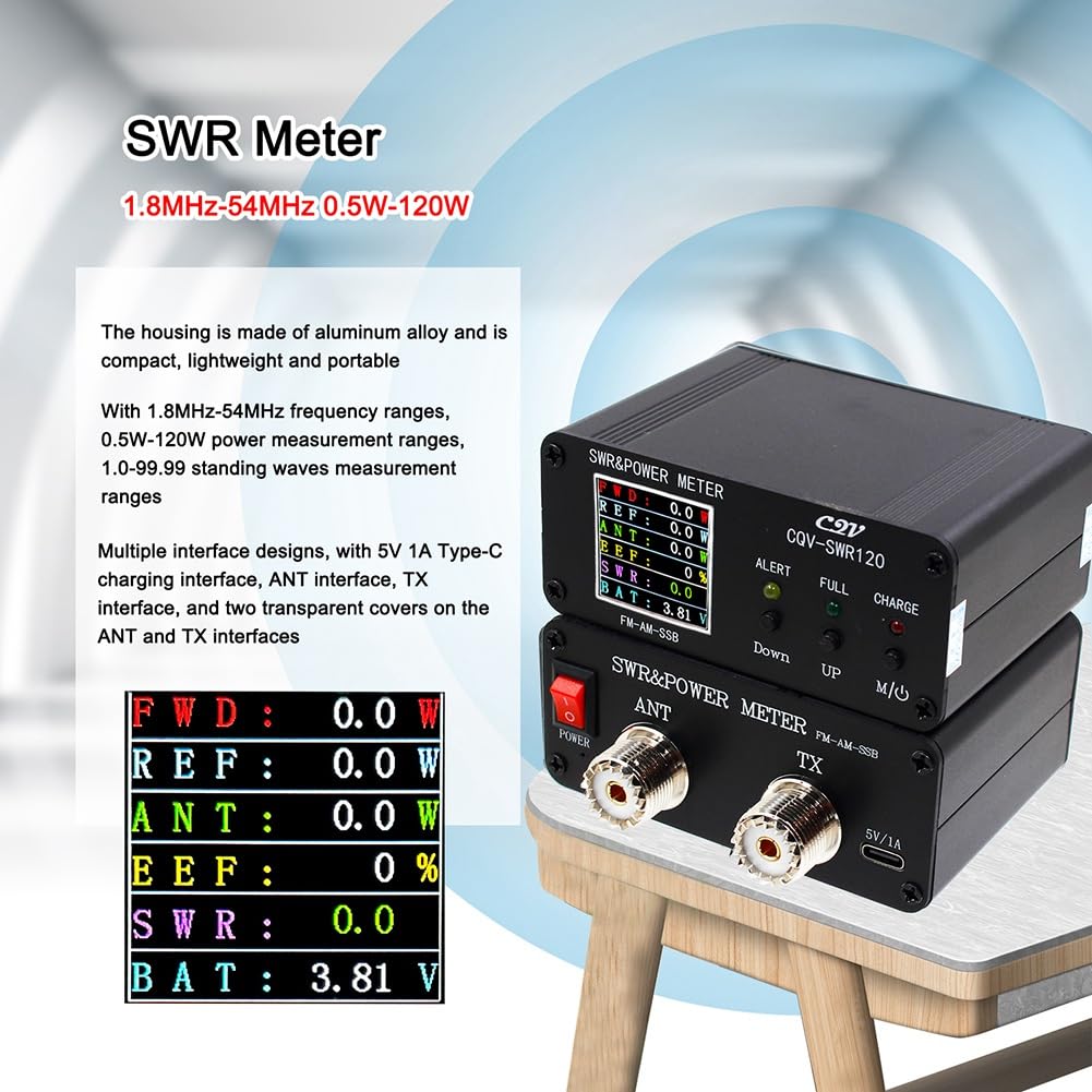 CQV-SWR120 120 W SWR miernik stojącej, wysoka funkcja alarmu stojącej 240 x 240, kolorowy wyświetlacz FM-AM-SSB