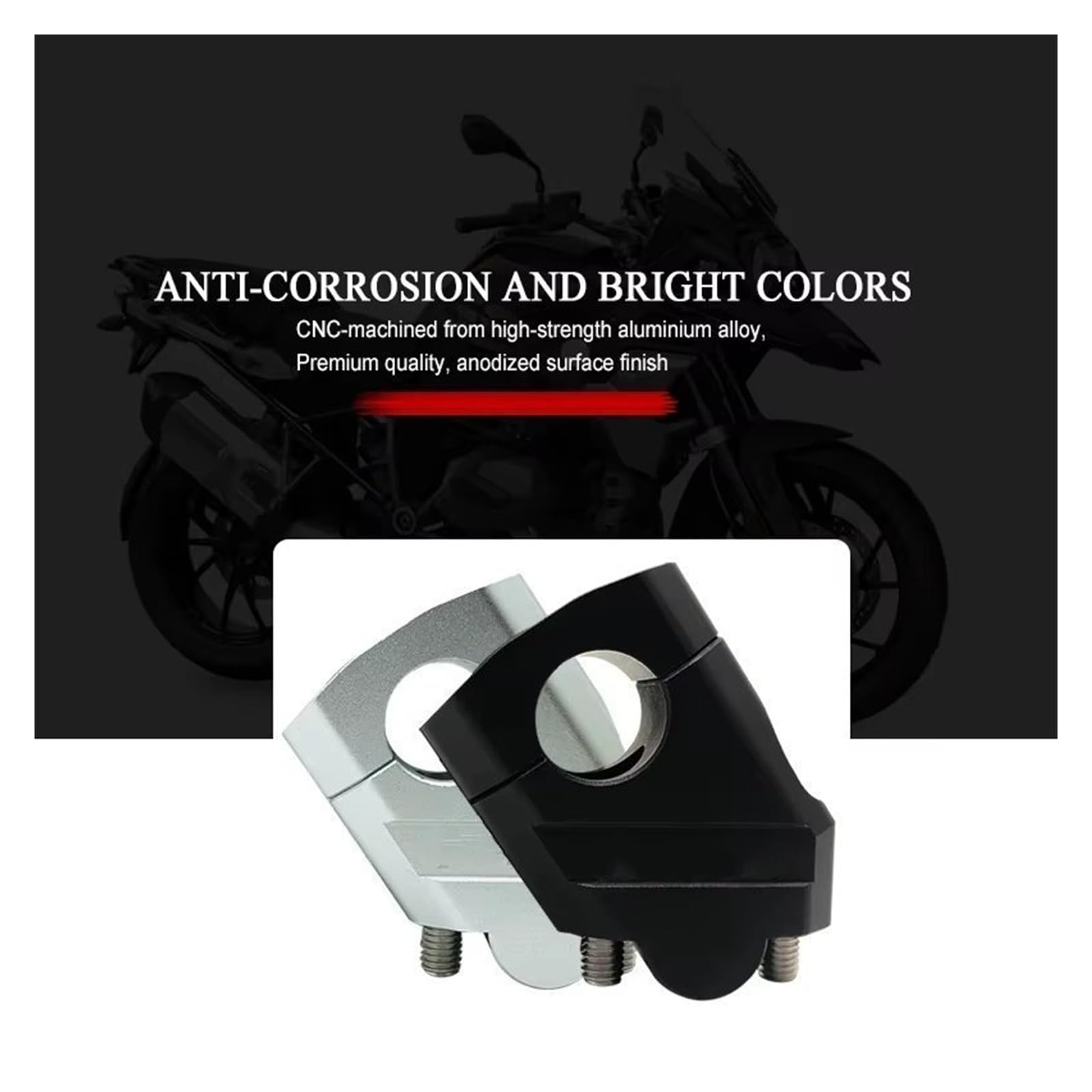 Rialzo Manubrio Moto per Suzuki per V-Strom per 800DE per Vstrom per 800 DE per V Strom per 800DE 2023 2024 Morsetto per Manubrio Motocicletta(Black)