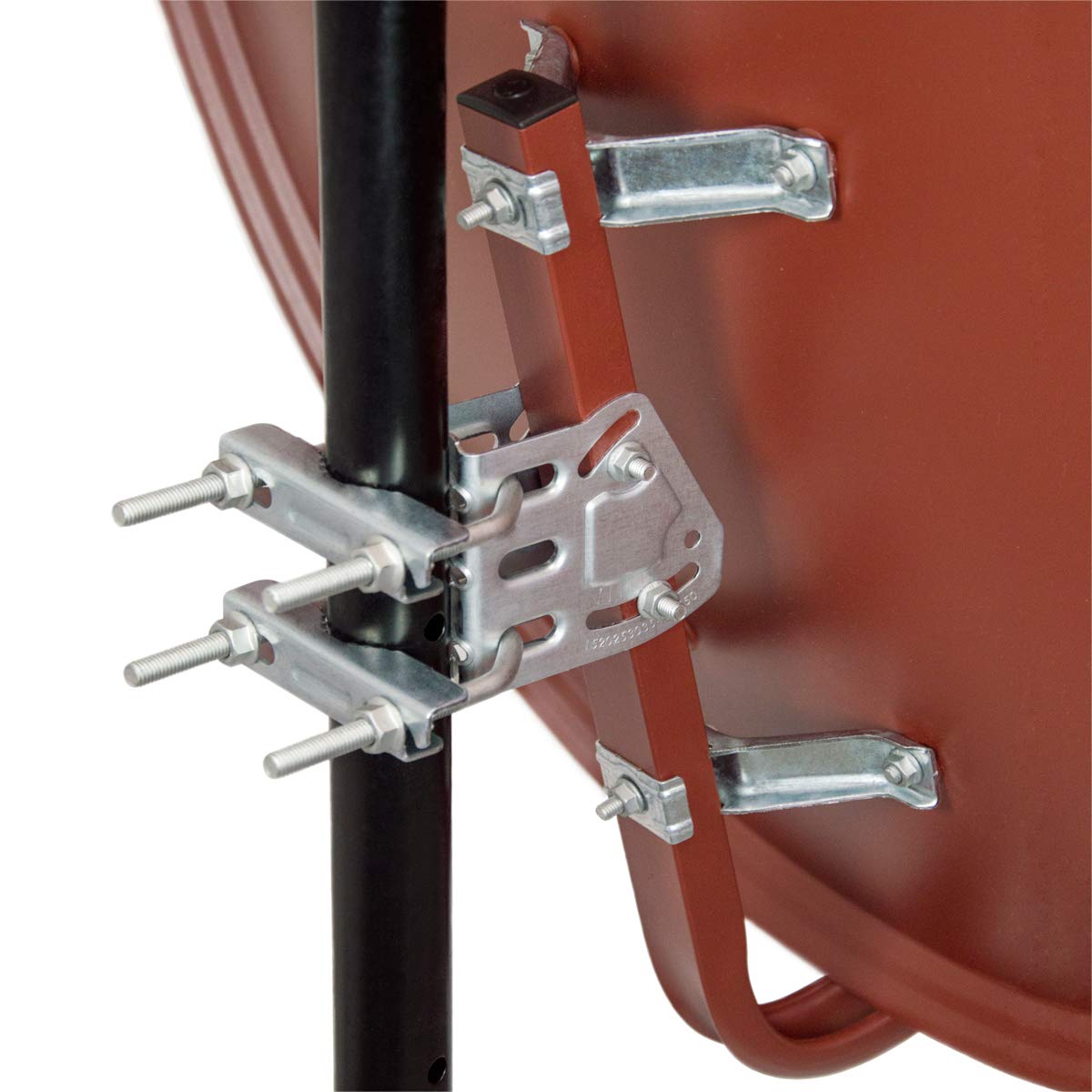 Premium X Satelliten-Komplettanlage 80cm Satellitenschüssel Ziegelrot Satellitenantenne Twin LNB 4X F-Stecker, SAT für 2 Teilnehmer