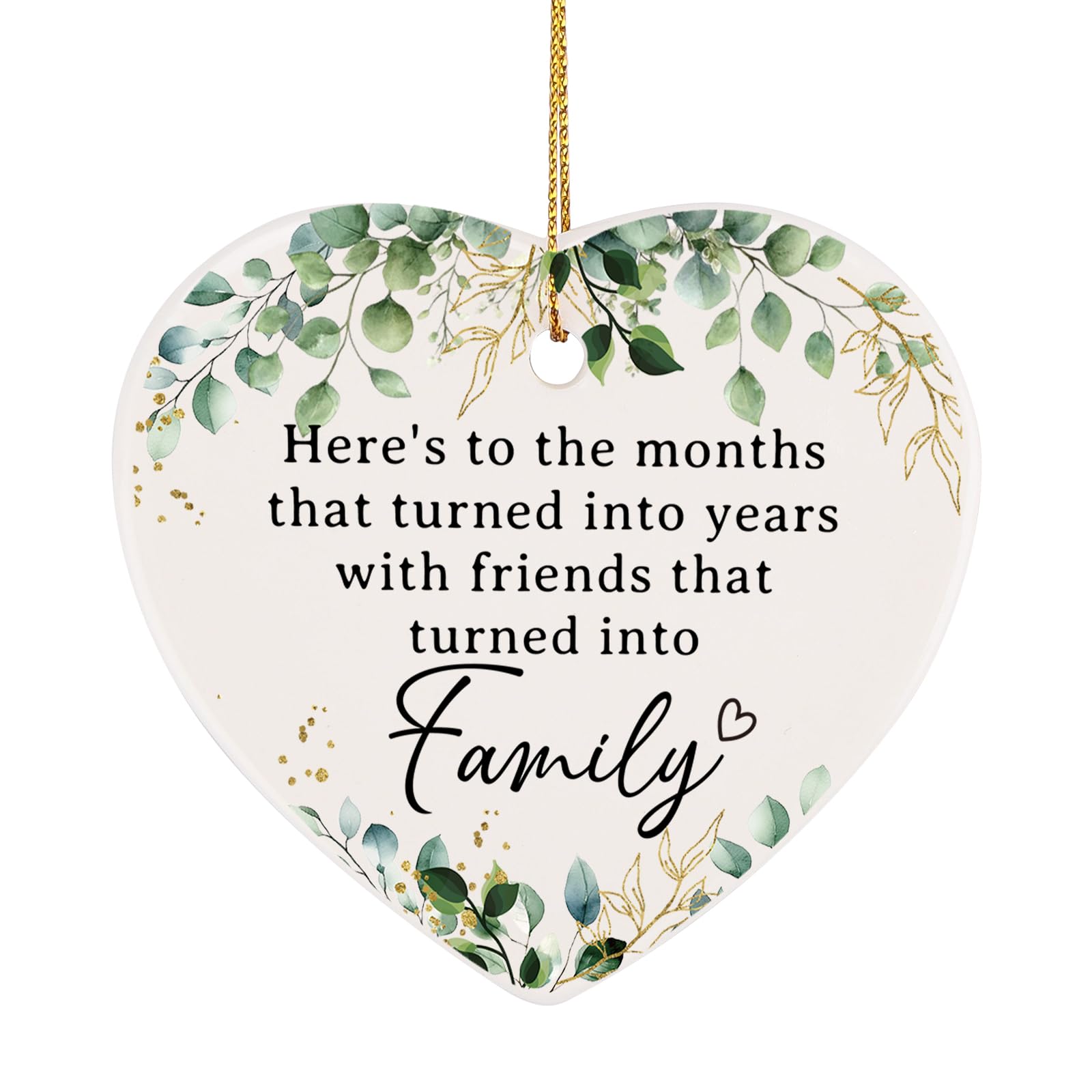 Welsky Best Friend Birthday Gifts for Women, Friendship Gifts for Women Ceramic Card, Christmas Valentines Graduation Wedding Birthday Thank You Gift for Friends Female Male, Hanging Ornaments