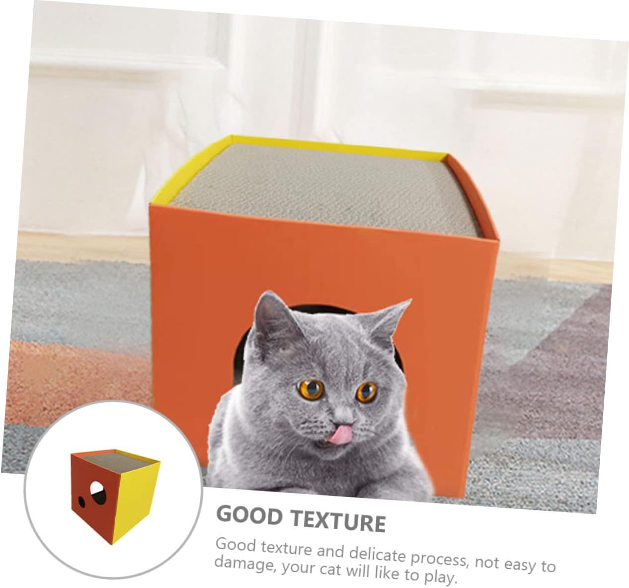 Sisal Cat Scratcher for Indoor Cats Sturdy Pet Scratching Board Cube House Wear-Resistant Hideout for Kittens to Play and Scratch