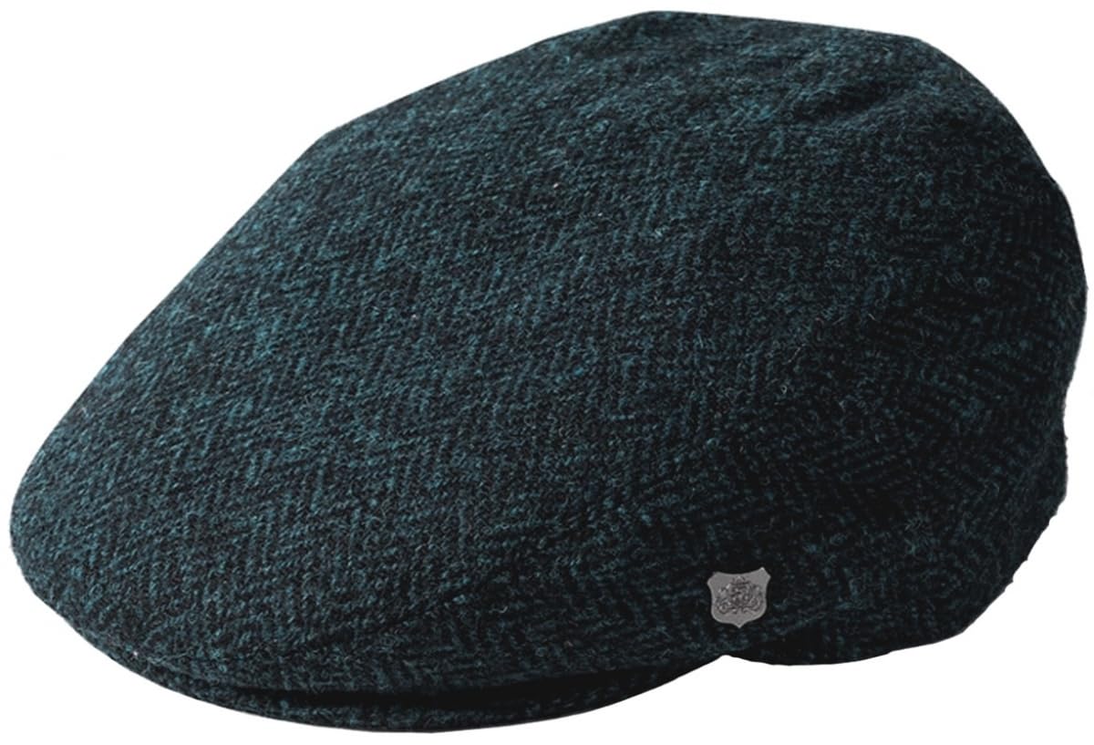 Failsworth Millinery Stornoway Harris Tweed Flat Cap (Latest Version) - Pattern 3302 - Navy, Large (60cm)