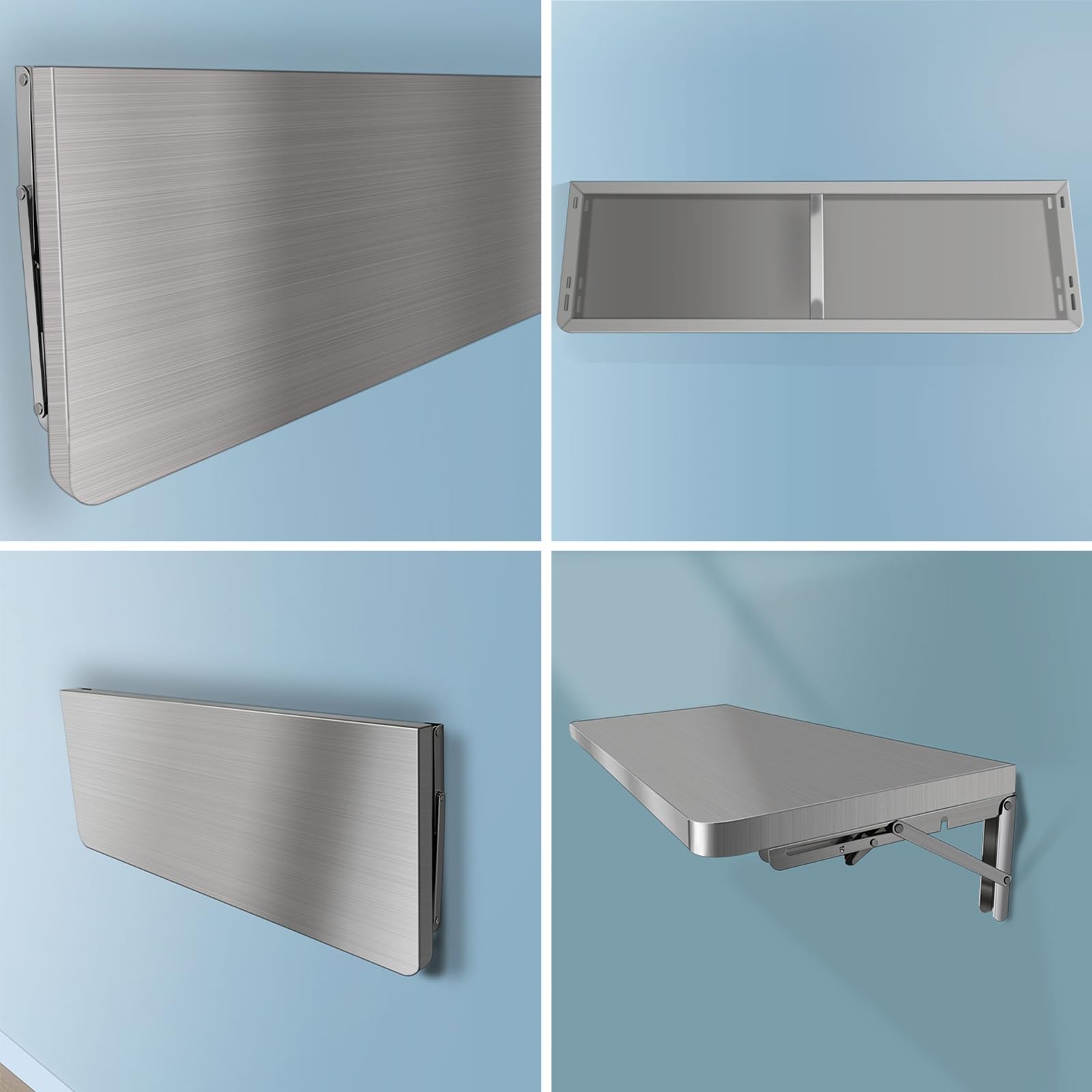 Klappbarer Wandtisch, Wandklapptisch Aus Rostfreier Stahl,Wandklapptisch Wand Montierter Klapptisch Schwimmender Schreibtisch Esstisch Küchentisch Buffettisch (Size : 120 * 40cm(47 * 16in))