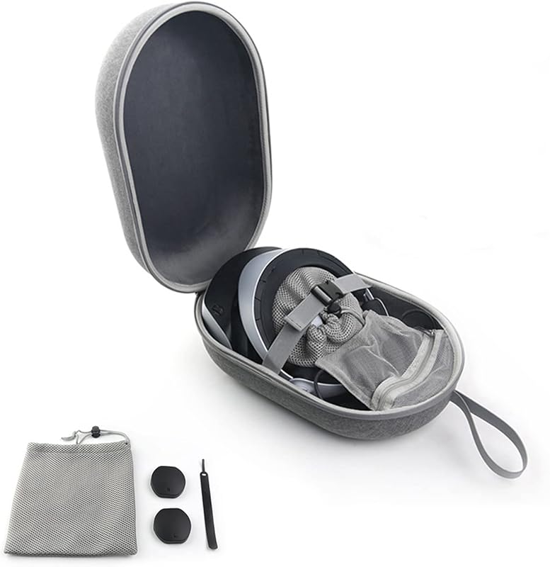 Protective Carrying Case Kit Compatible with PS-VR2, Portable Hard Storage Bag with Lens Covers,Mesh Storage Bag, Cable Tie for Headset and Touch Controllers Accessories