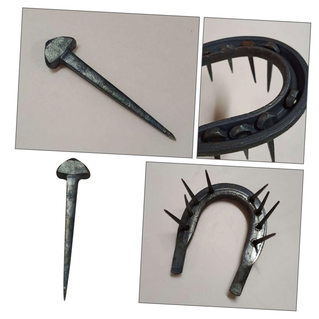 ibasenice 2sets Horse Tools Equipment Iron Horseshoe Nails Portable Hoof Nippers Small Horse Equipment for Lovers 50pcs*2