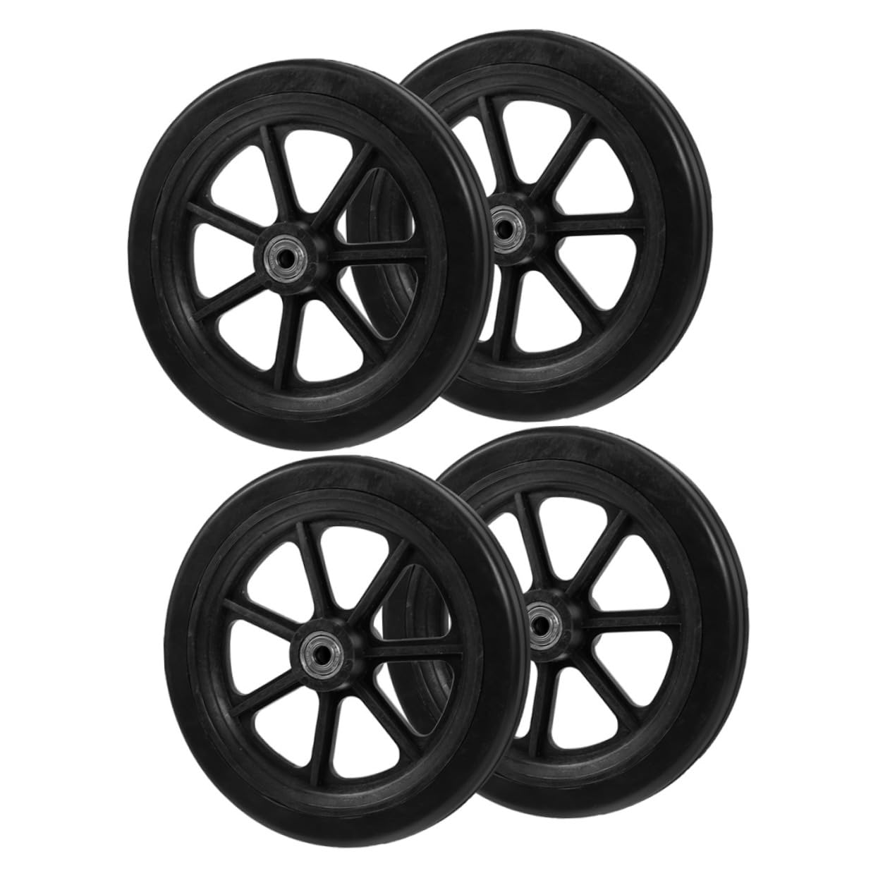 BESTYASH 2 Pares Ruedas Delanteras para y Cochecito Neumáticos Sólidos Antideslizantes Resistentes Reemplazo para Carrito de Compras y Movilidad de Personas Mayores