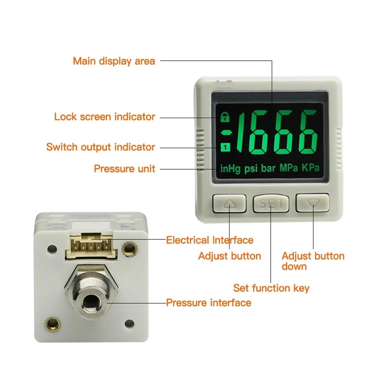 Presostato digital Presostato electrónico/manómetro digital Procesador de fuente de aire(DPS 310RX Positive)