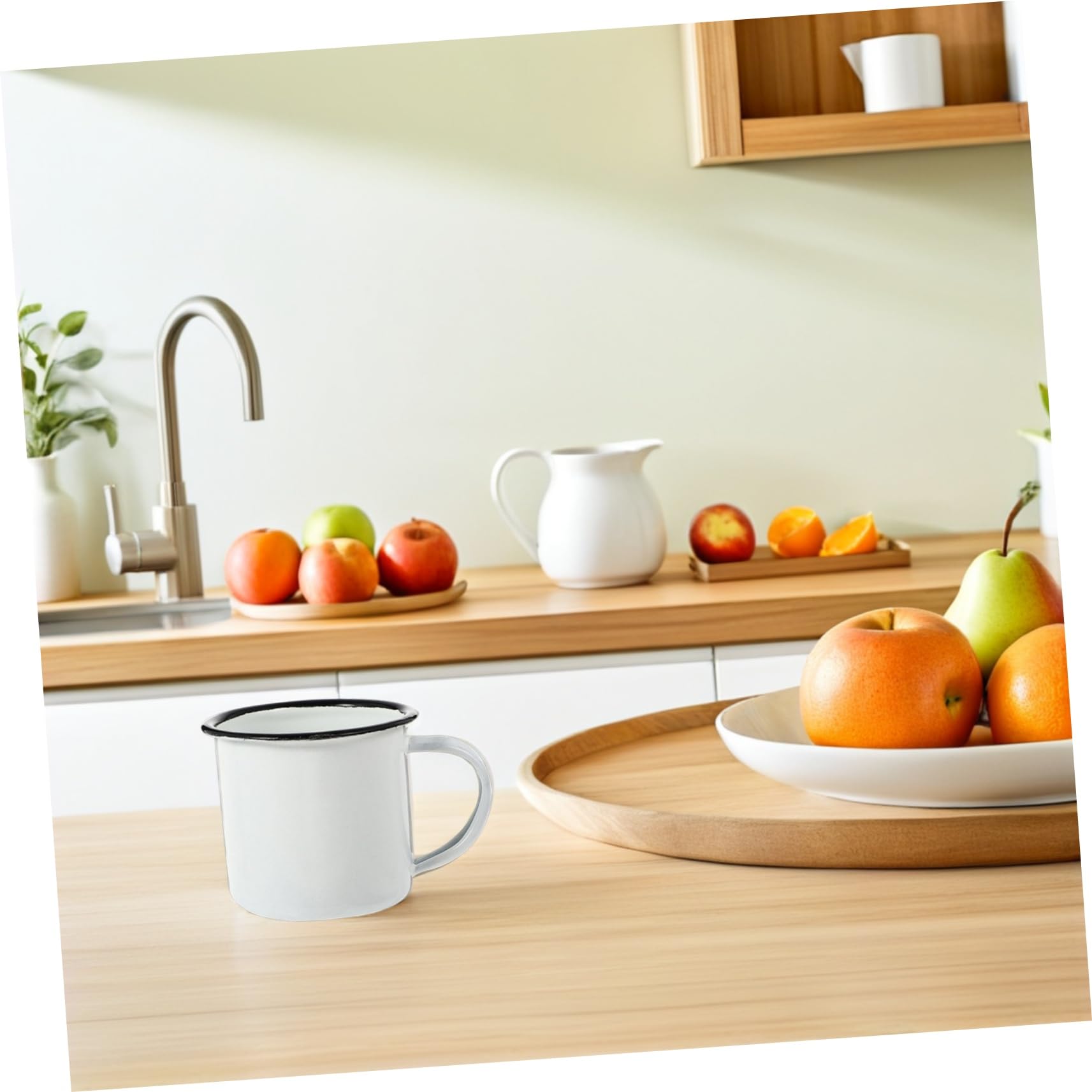 UKCOCO Tazas De Esmalte Retro De Resistentes Y Multiusos Tazas Metálicas Pequeñas Para Café Leche Y Camping Diseño Vintage Fácil De Limpiar Y Duradero 2 Piezas X 5