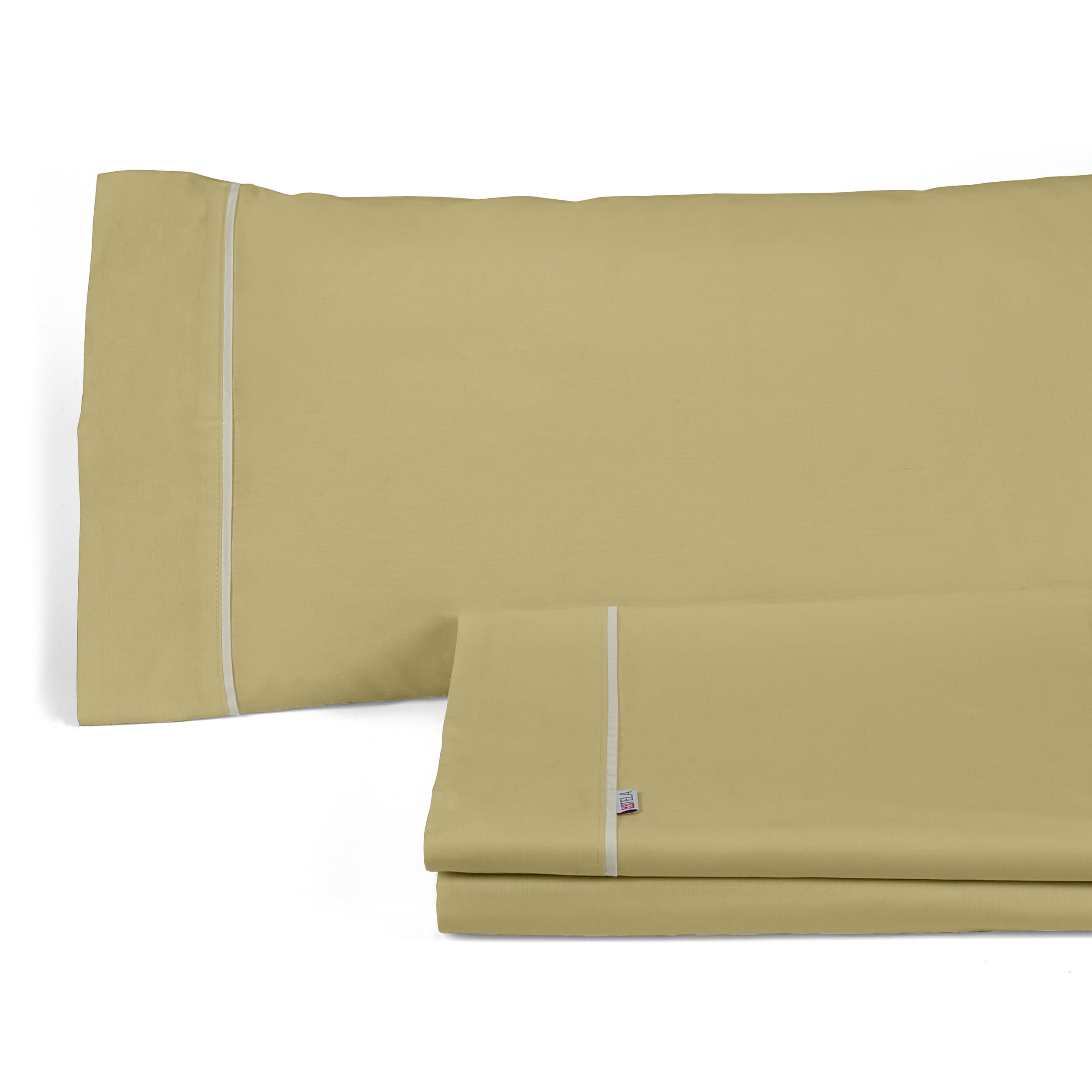 Juego de sábanas liso color arena. Cama de 150/160 (2 alm) cm. 4 piezas