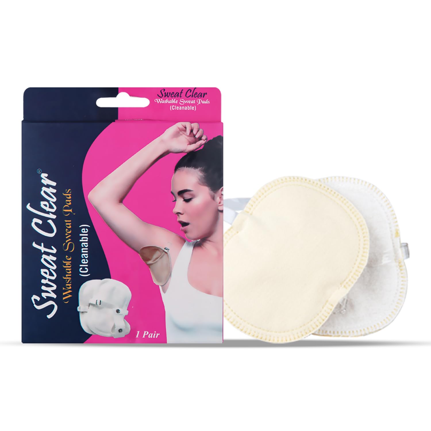 [BRSRGZQNOAJQKC3U] Ultra Thin Self-Adhesive Underarm Sweat Pads for Men & Women | Reusable, Washable Anti-Sweat Protection | Prevents Shirt Stains | Pack of 1, 2 Pads