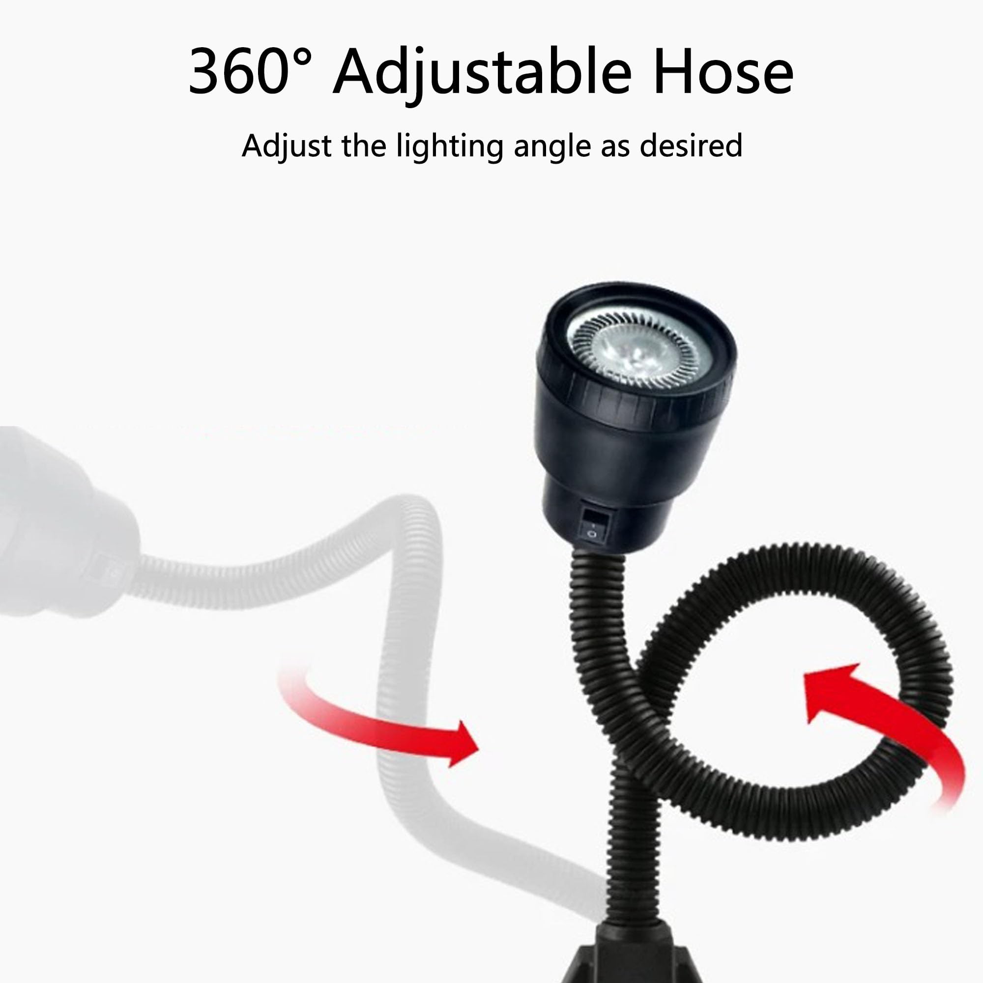 Reflektory Robocze LED Z Podstawą Magnetyczną, Wodoodporna, Regulowana w Zakresie 360° Lampa z Giętką Szyjką, Idealna do Obrabiarek I Stołów Tokarskich(3W,24-36V)