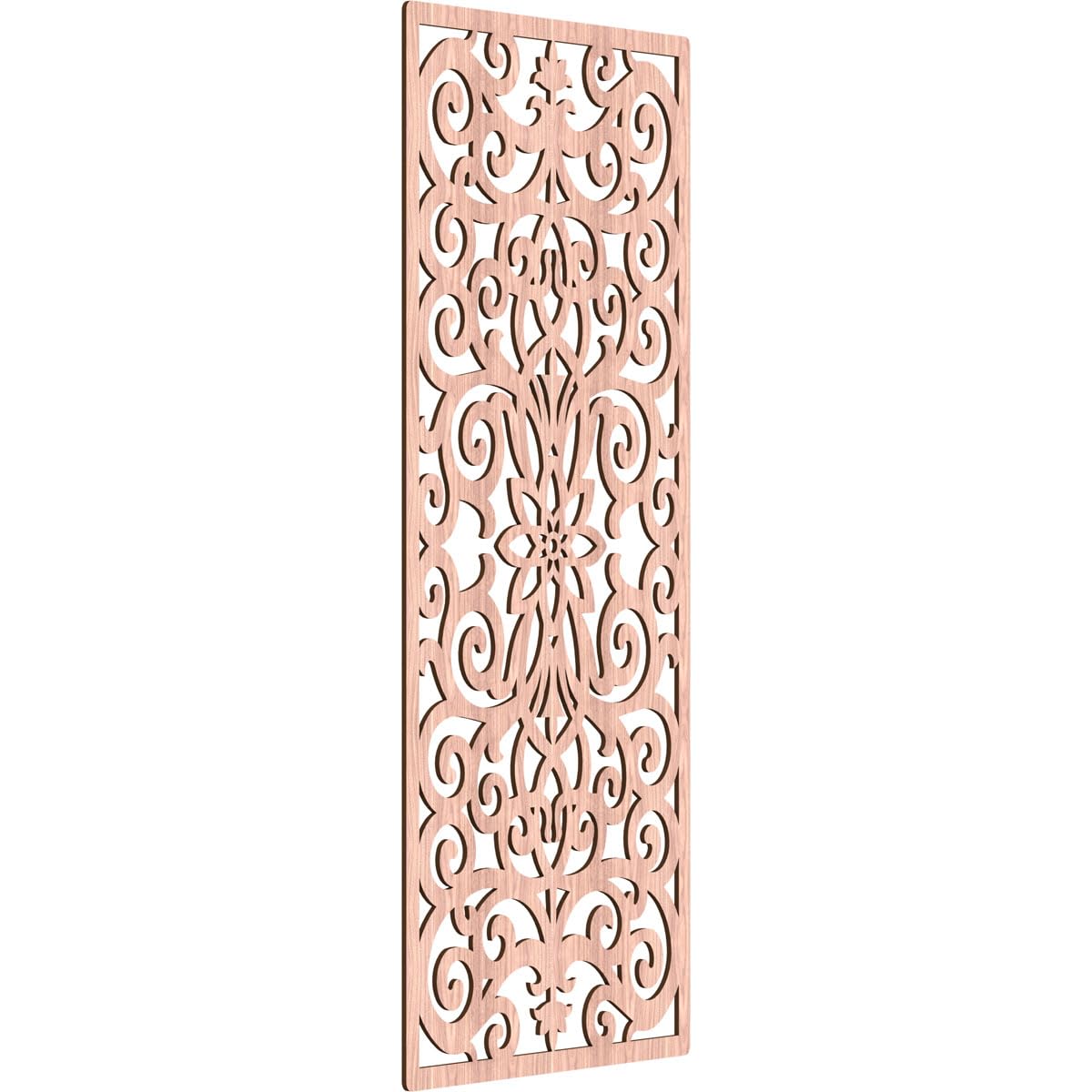 Buel Decorative Pierced Fretwork Wood Wall Panels, 33 3/8"W x 84 3/8"H x 3/8"T, Walnut