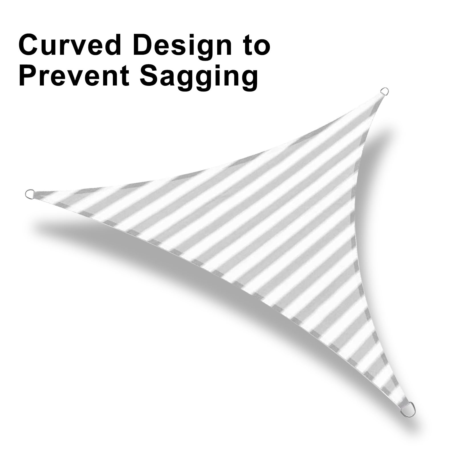 LOVE STORY 16'5'' x 16'5'' x 16'5'' Triangle Grey & White Sun Shade Sail Canopy UV Block Awning for Outdoor Patio Garden Backyard