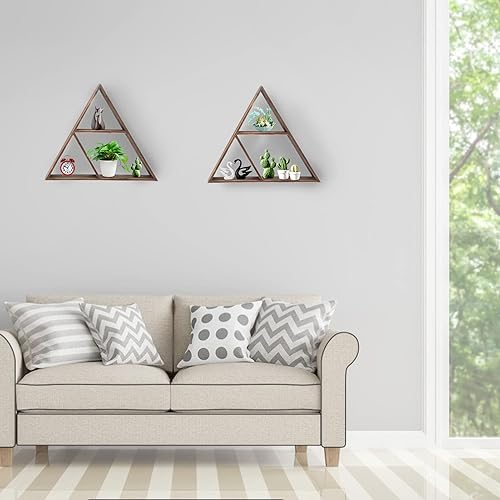 Miniatura 8 de Fydun 2Pcs Wall Display Rack Triangular Storage Shelf Floating Bookshelf for Living Room