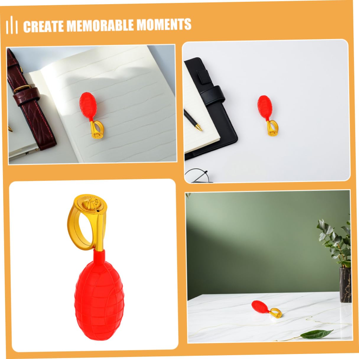 Anelli Spruzzo d'Acqua Rossi 3 Pezzi, Giocattoli Scherzo Getto d'Acqua per Feste e Pesce D'aprile, Accessori Divertenti in Plastica Resistente per Intrattenimento e Scherzi