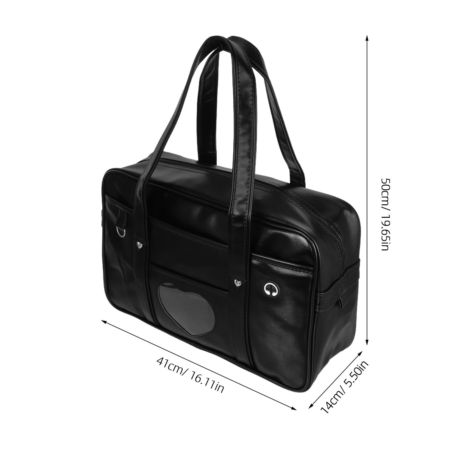 KICHOUSE Borsa per Computer da Donna Nera, Grande Capacità, Pu