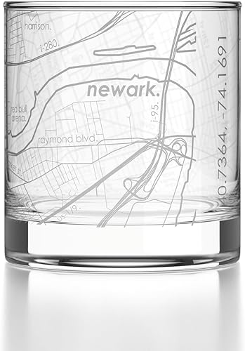 Miniatura 99 de Well Told Vaso de whisky grabado con mapa de Charleston, Carolina del Sur, vaso de rocas estilo antiguo (11 oz, transparente), vaso de whisky