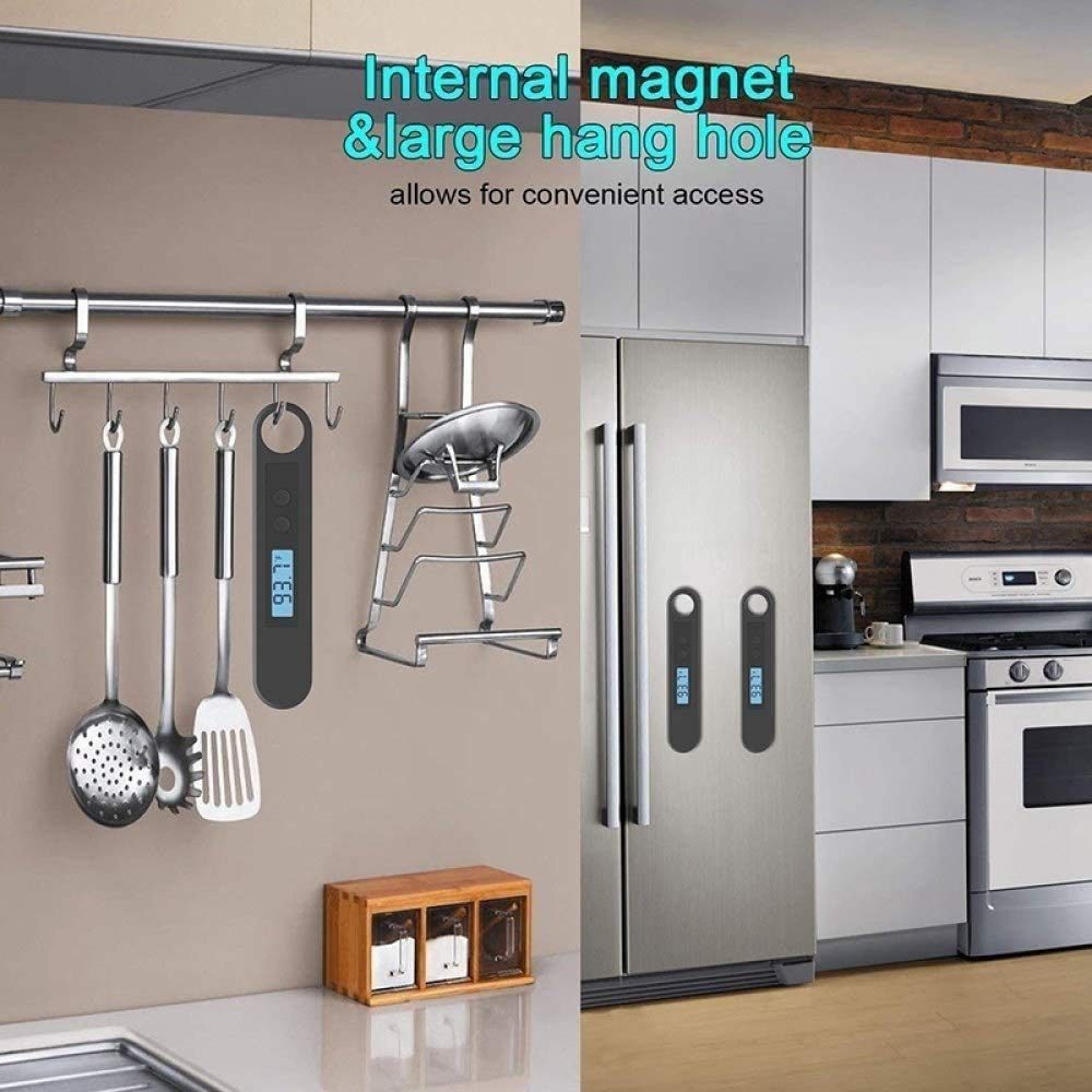 Termometro a base di carne impermeabile Instant Leggi - Leggi istantaneo Termometro da cottura ultra veloce con retroilluminazione e calibrazione, Termometro da cucina per cucinare, Grill all'ape